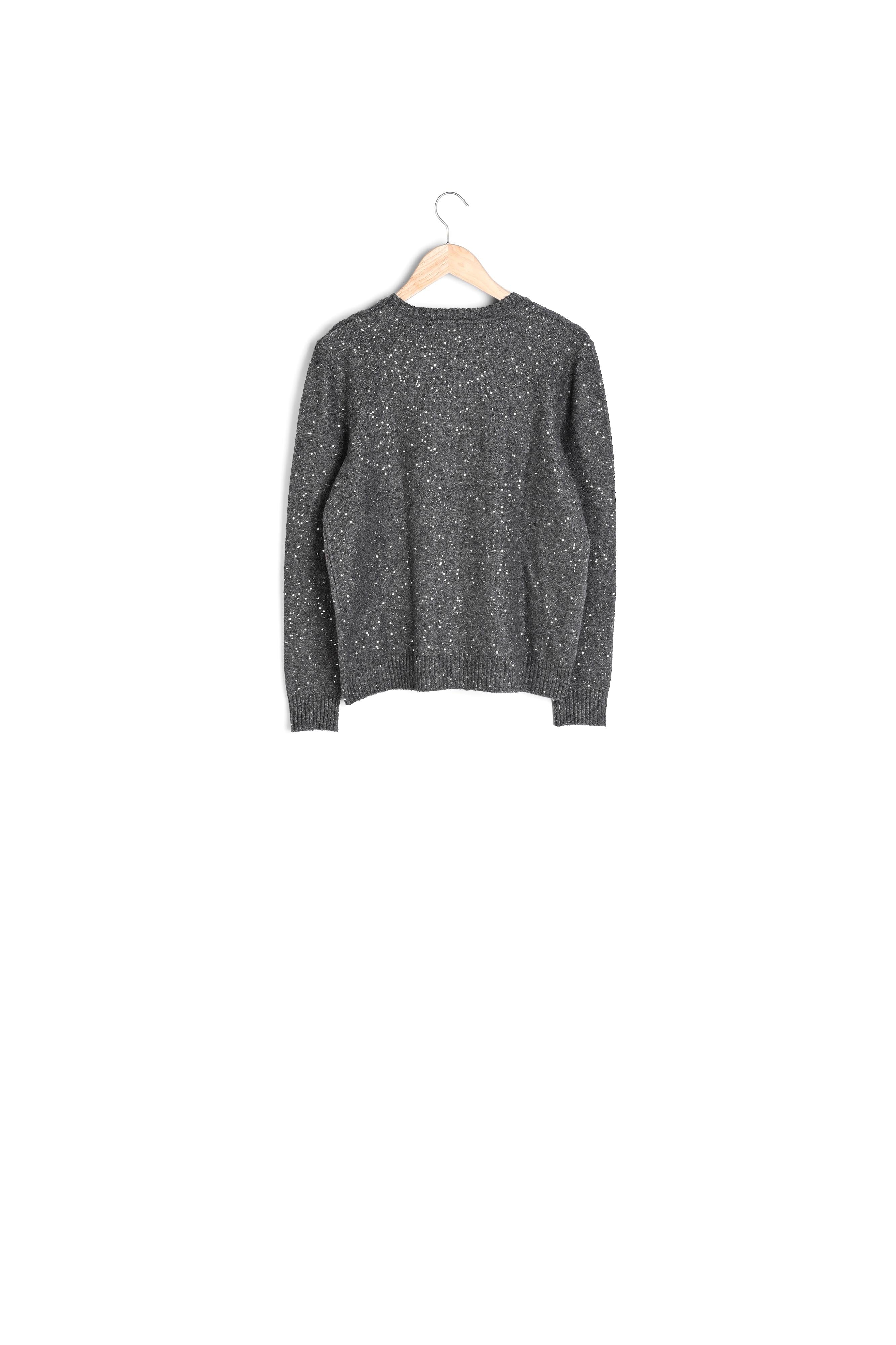 Pull gris anthracite scintillant Balsac Faume - seconde main