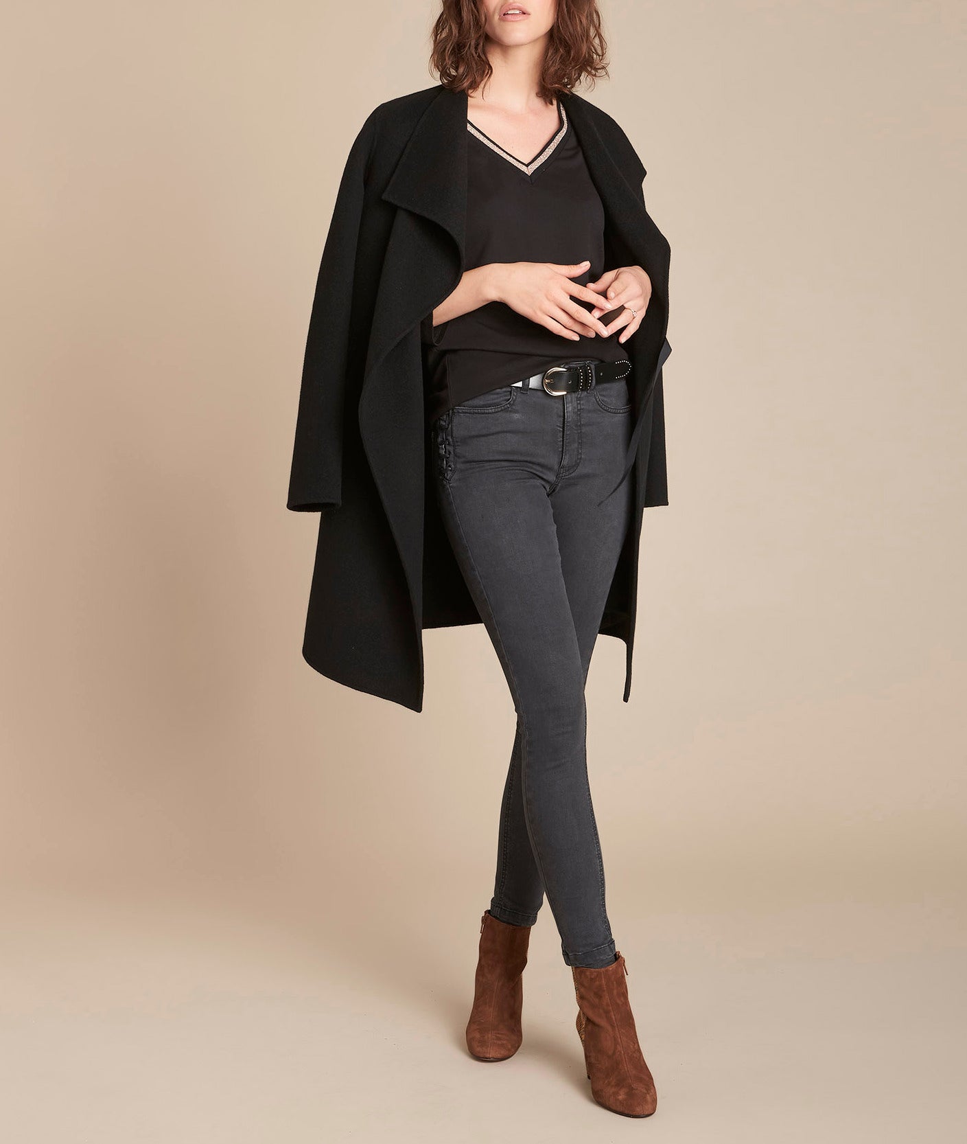 L'Audacieux skinny : jean black used Sally Faume - seconde main