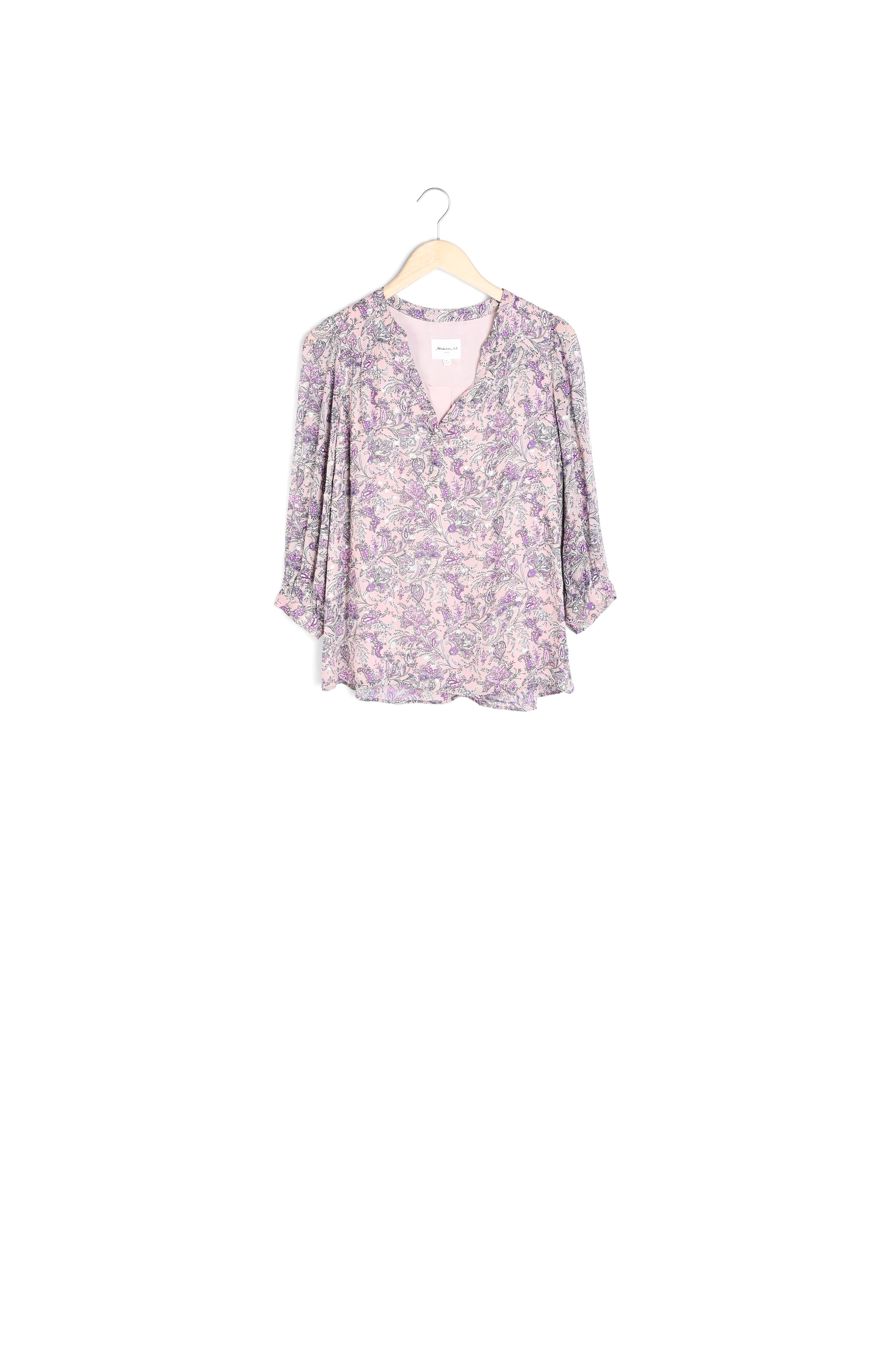 Blouse mauve imprimée Elsa Faume - seconde main