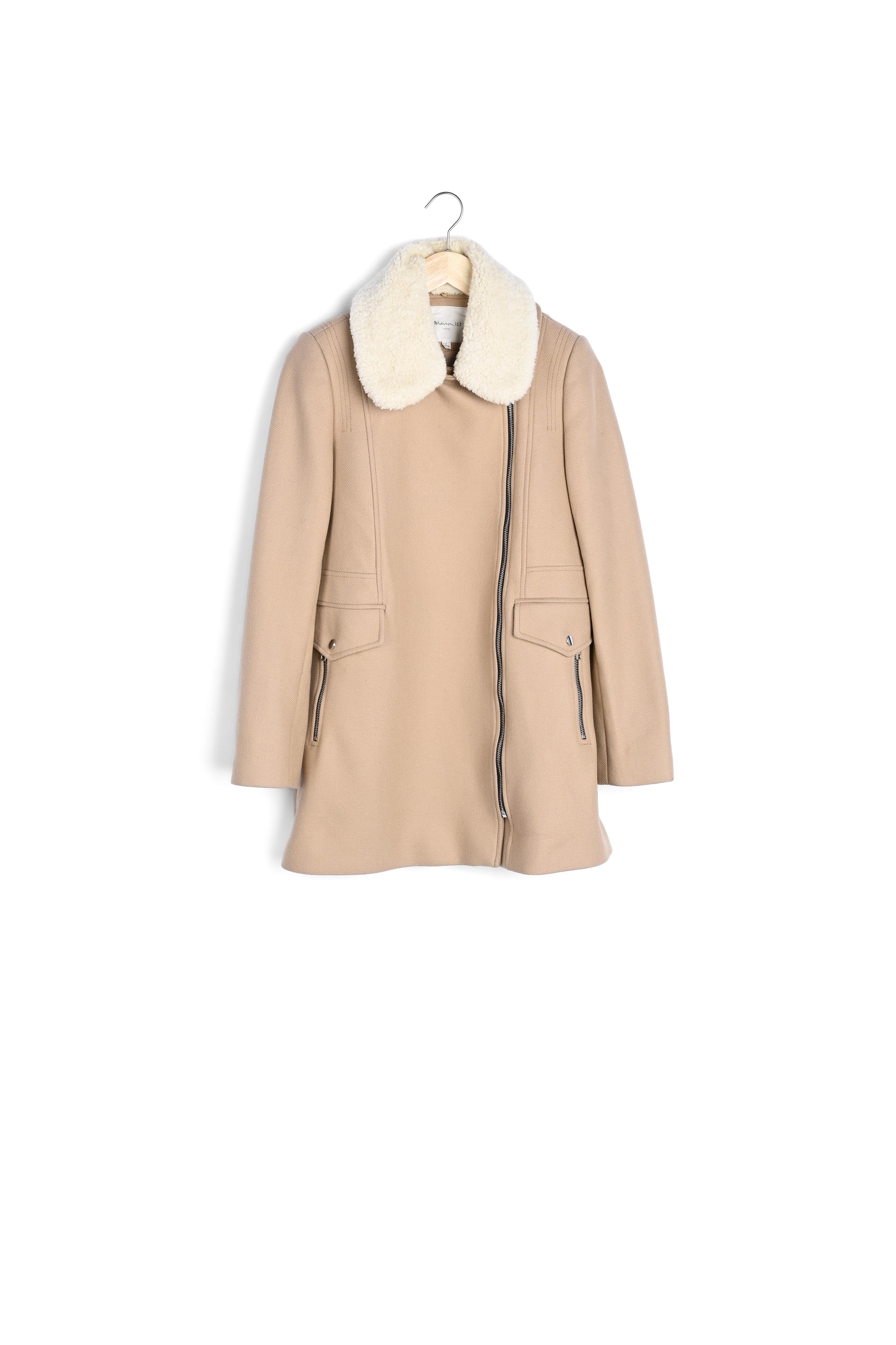 Manteau en laine à capuche Oryane Faume - seconde main