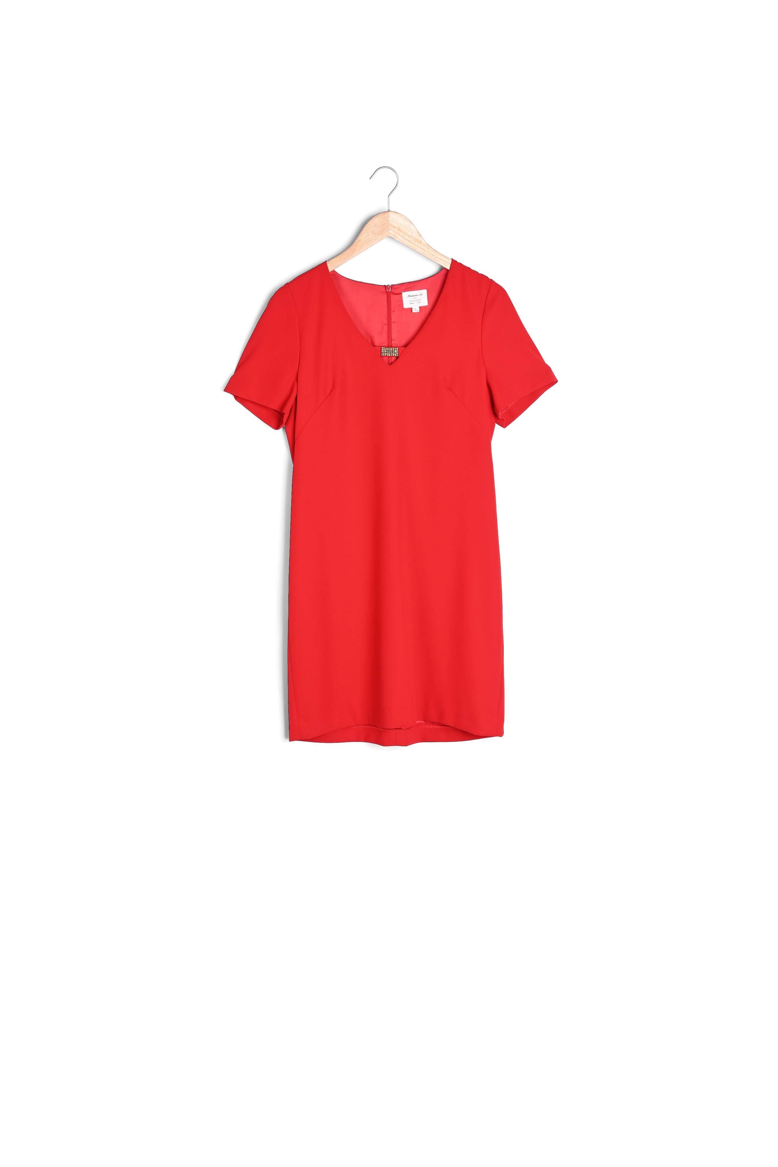 Robe rouge détail strass Noel Faume - seconde main