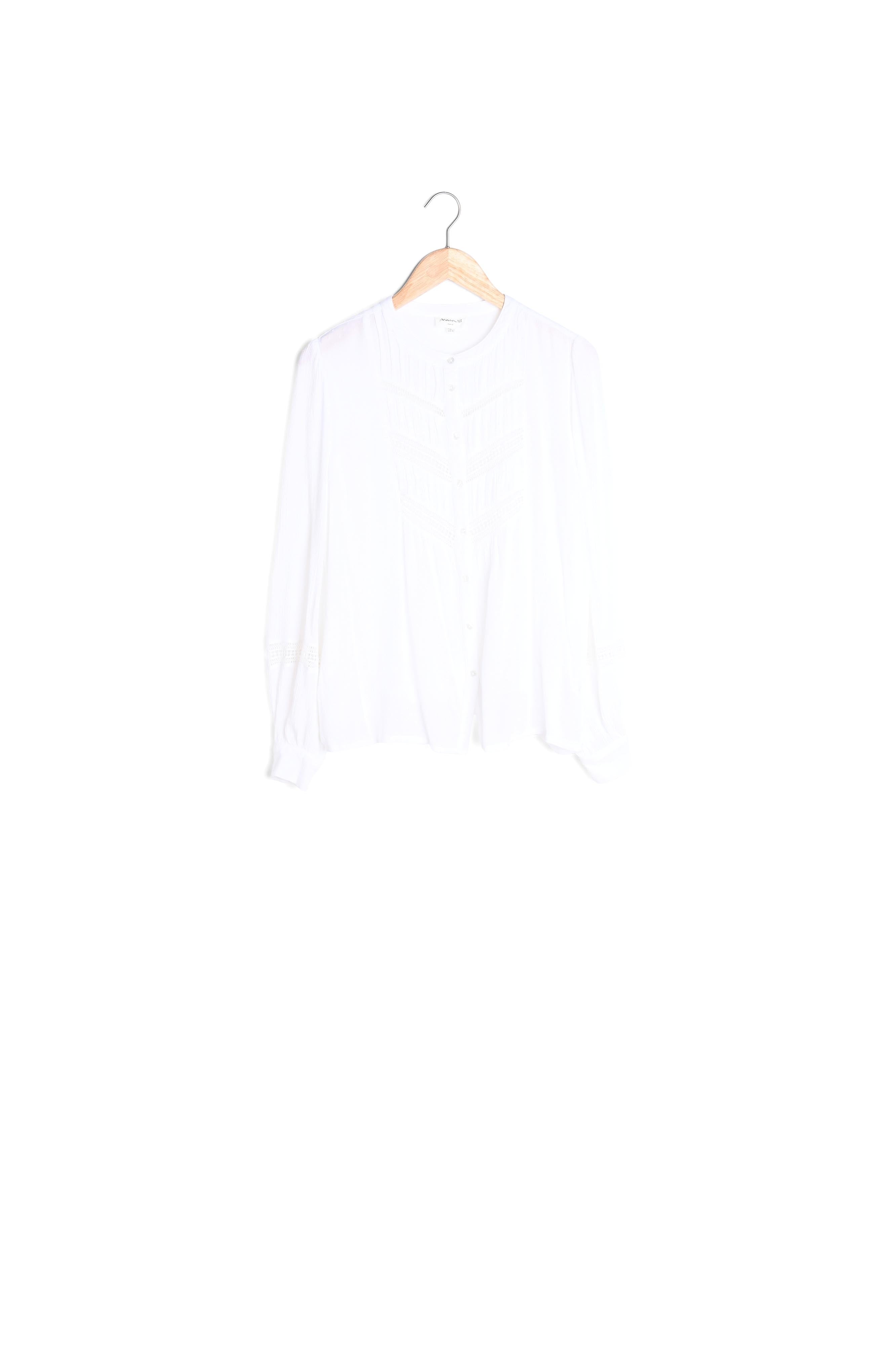 Blouse à dentelle en coton crème Lisa Faume - seconde main