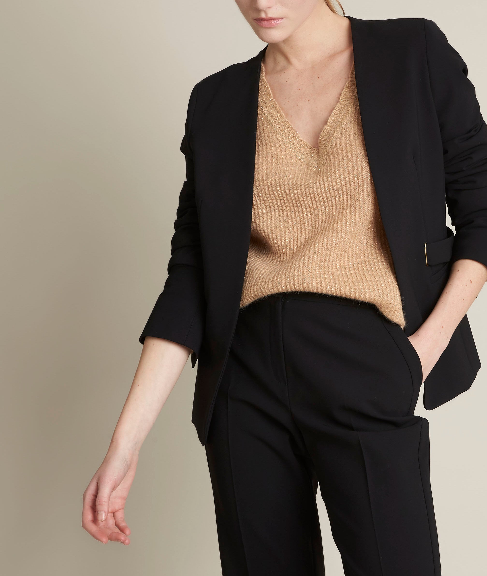 Pull havane en lurex Flambeur Faume - seconde main