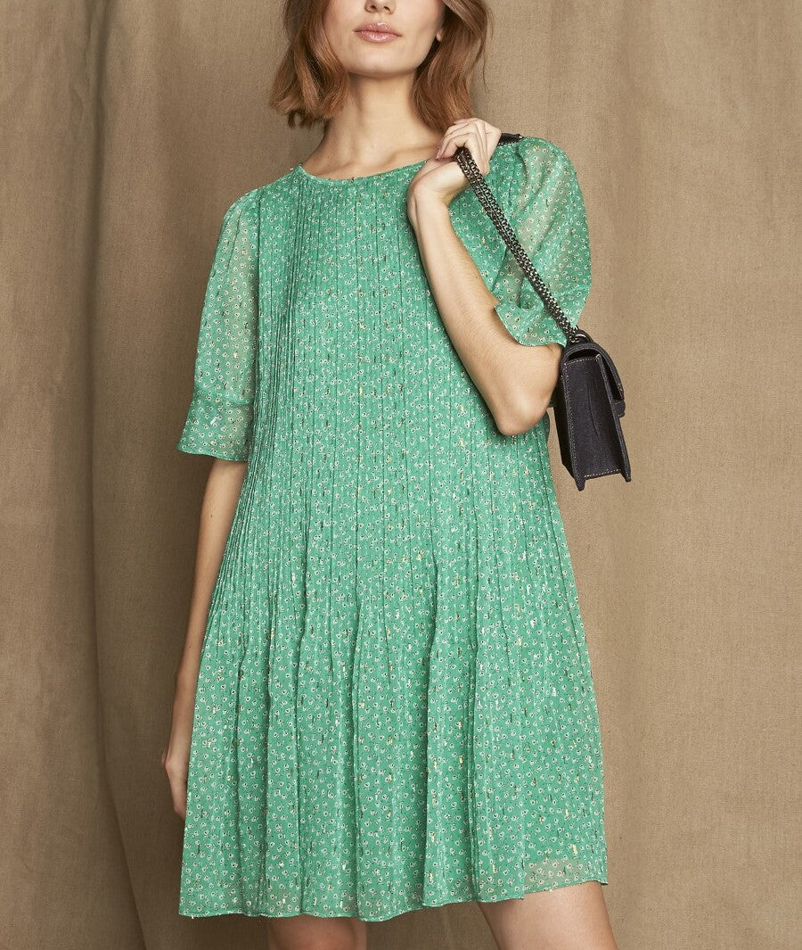 Robe plissée imprimée Coralia Faume - seconde main