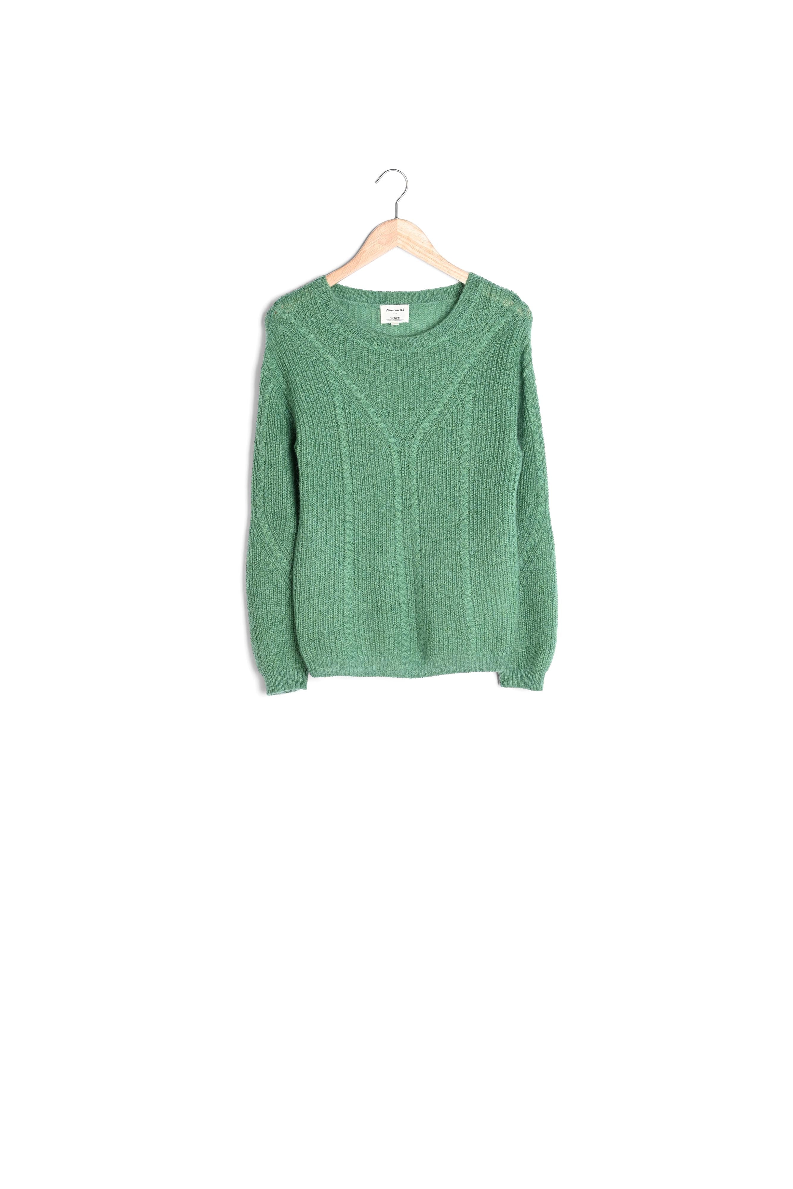 Pull oversize en laine et mohair vert Bianca Faume - seconde main
