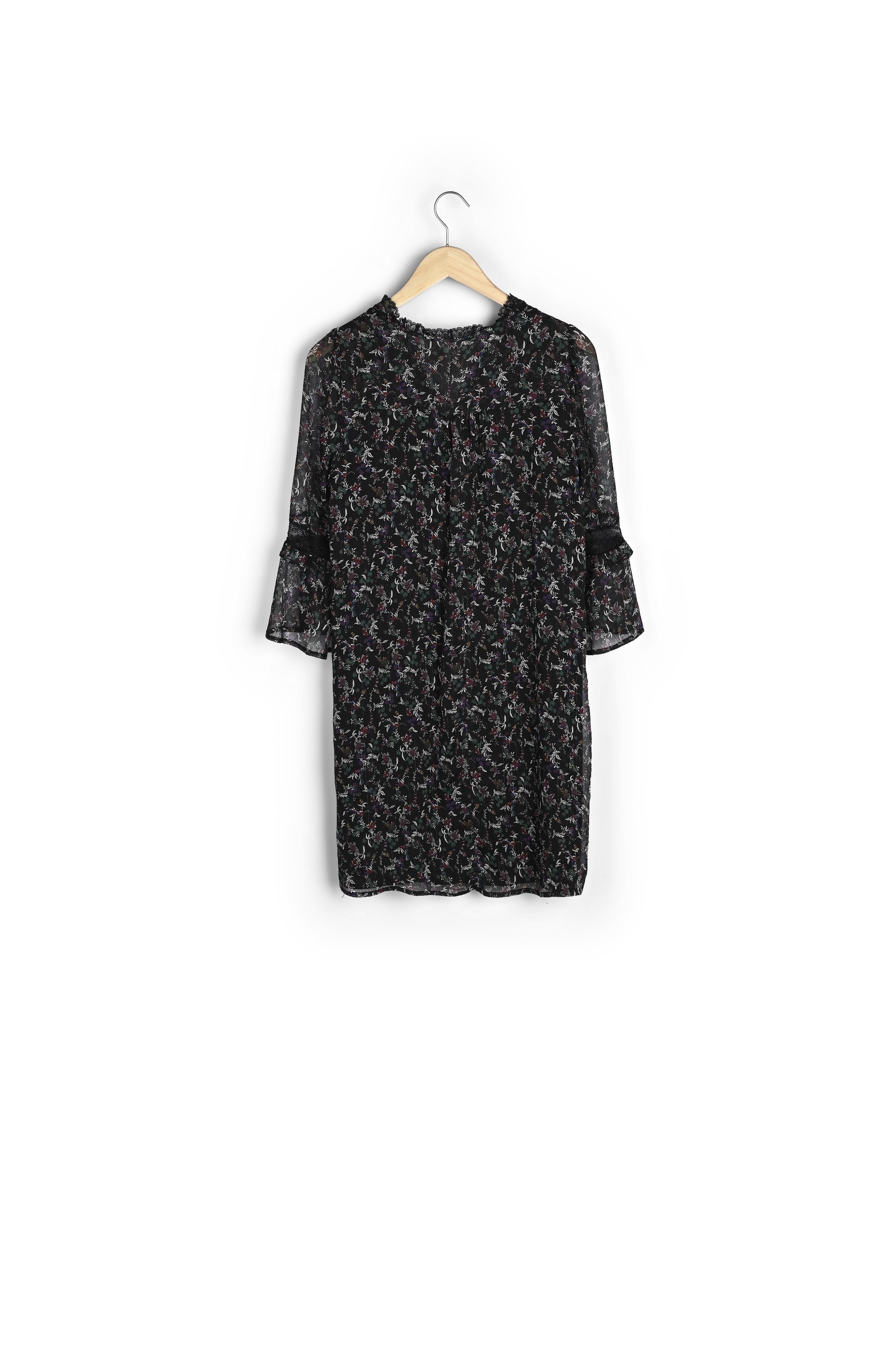 Robe noire imprimé fleuri Inka Faume - seconde main