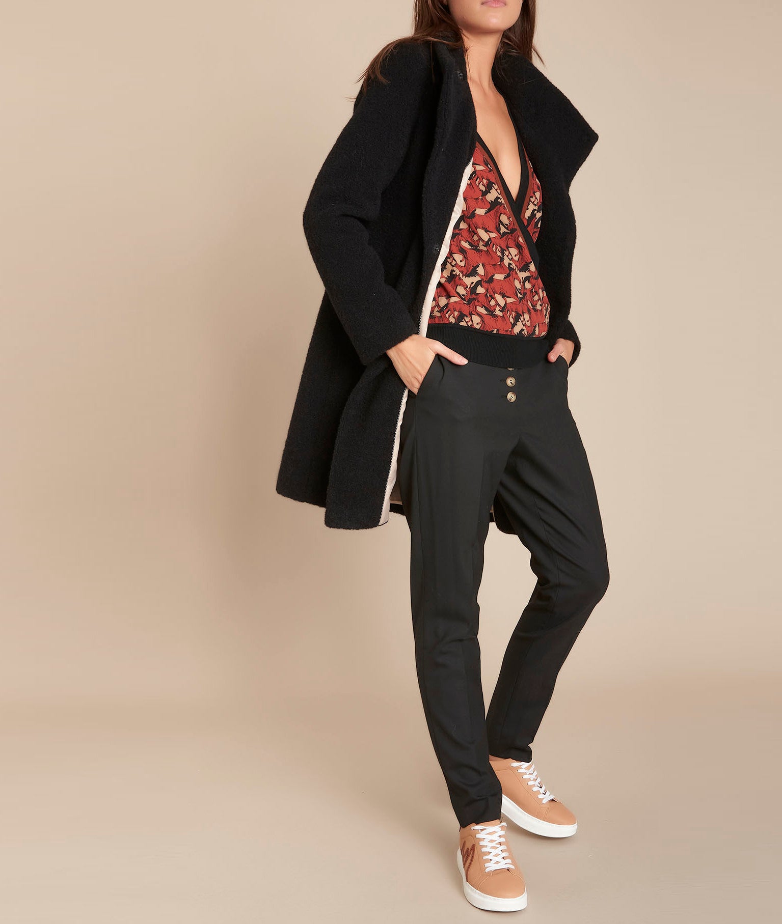 Pull cache-coeur imprimé cheval Foulée Faume - seconde main