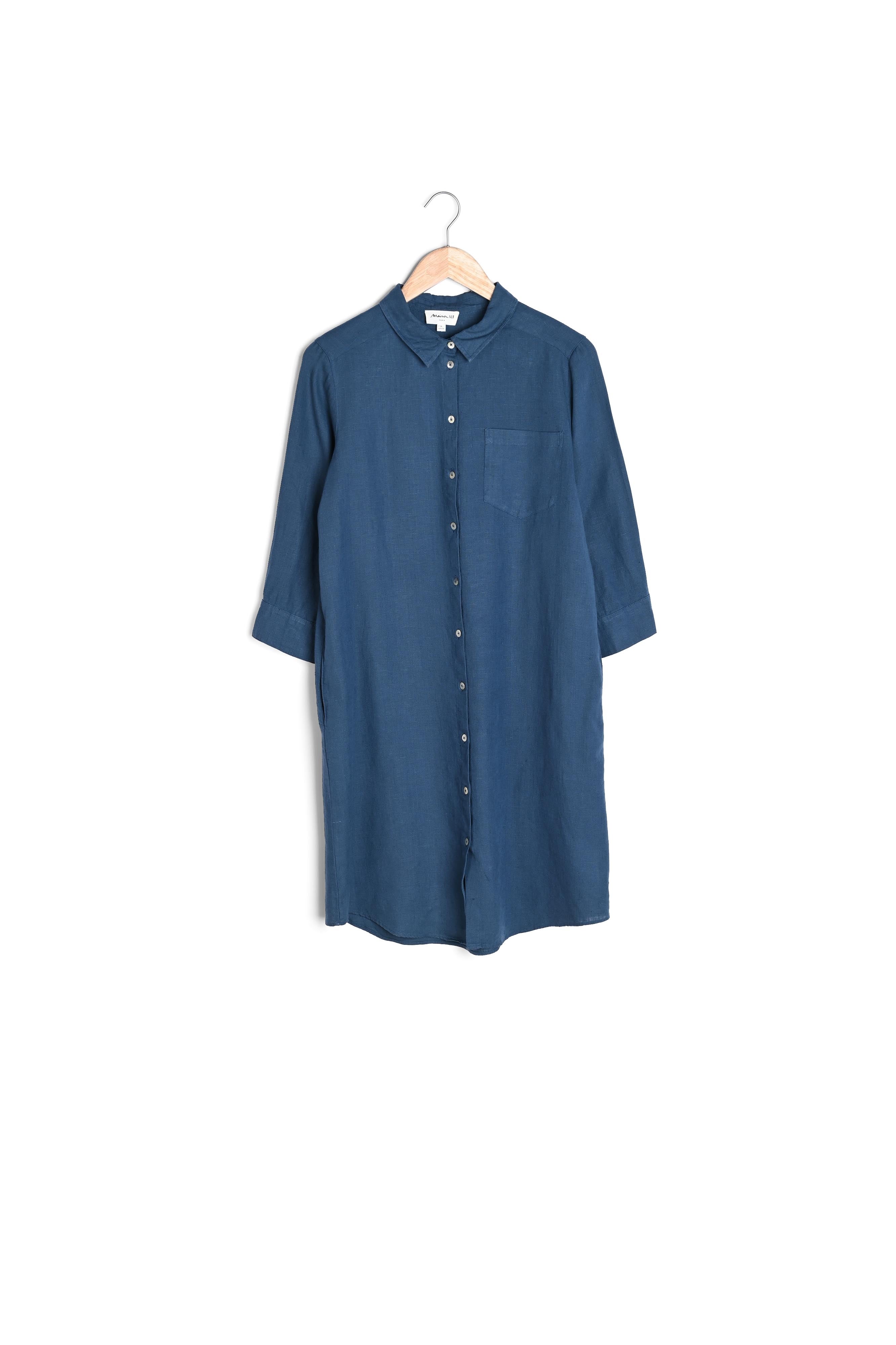Robe chemise en lin indigo Celine Faume - seconde main