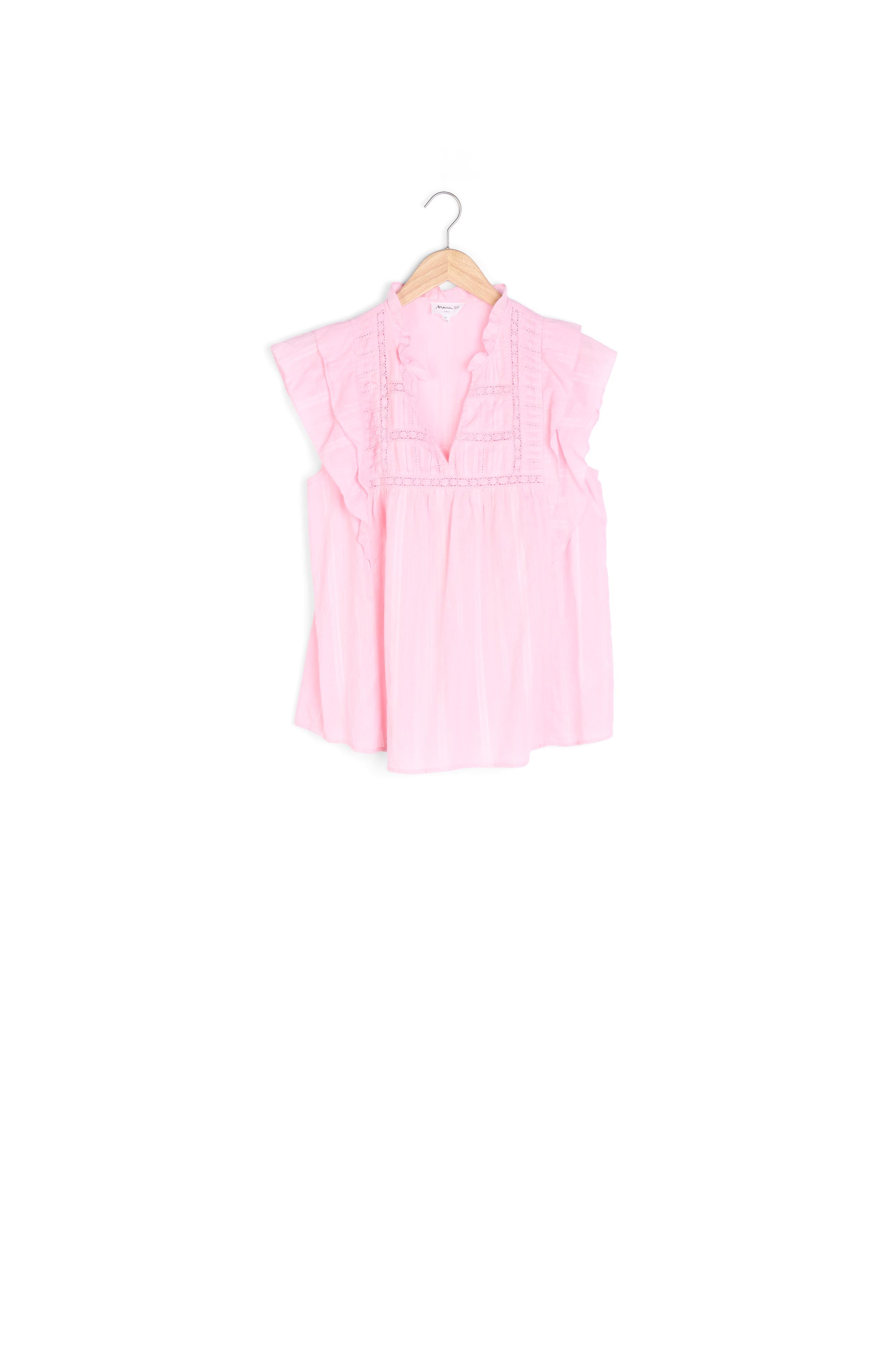 Blouse sans manches en coton rose Constance Faume - seconde main