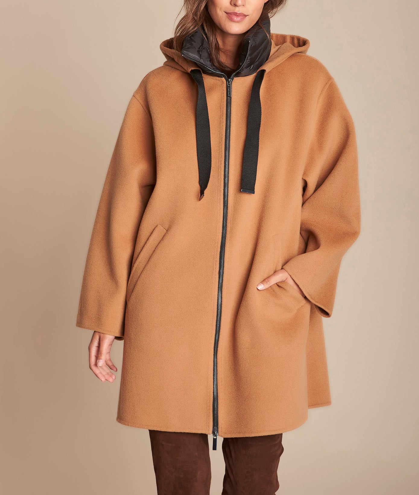 Manteau havane double face en laine Tanger Faume - seconde main