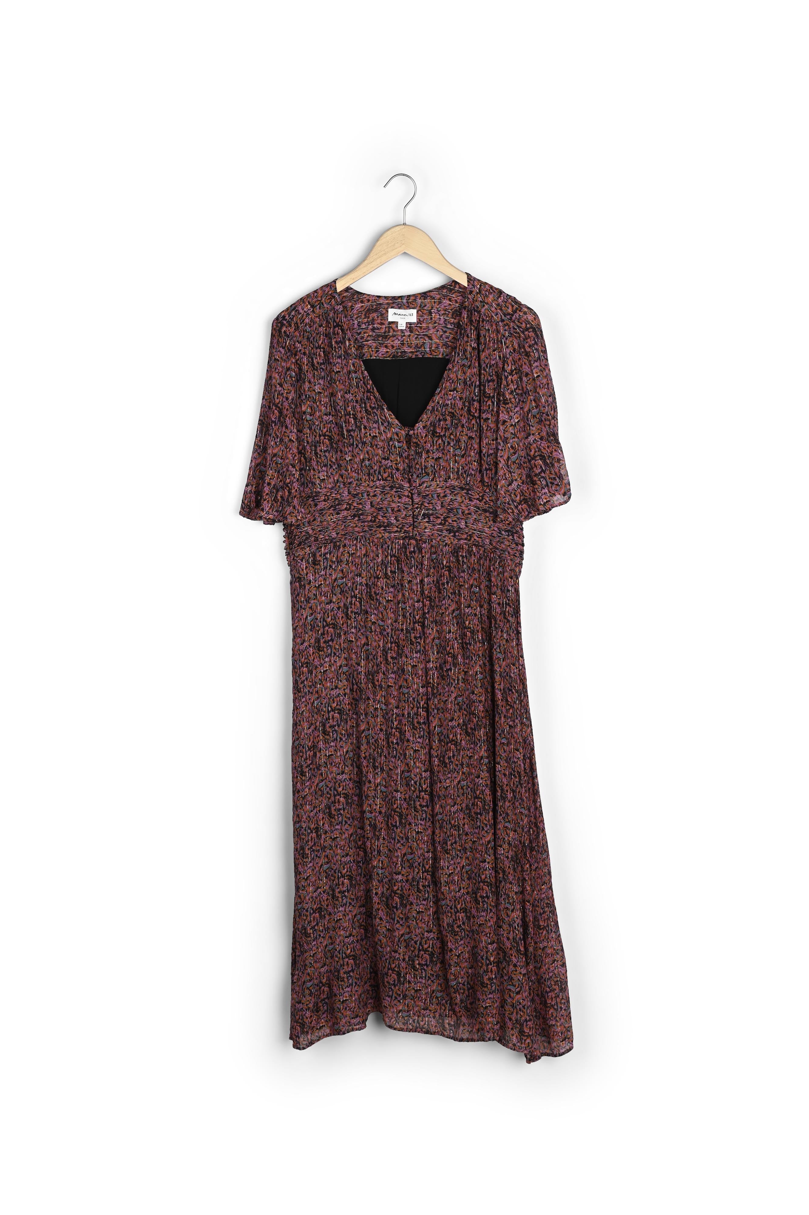 Robe mi-longue imprimée rose Nervane Faume - seconde main