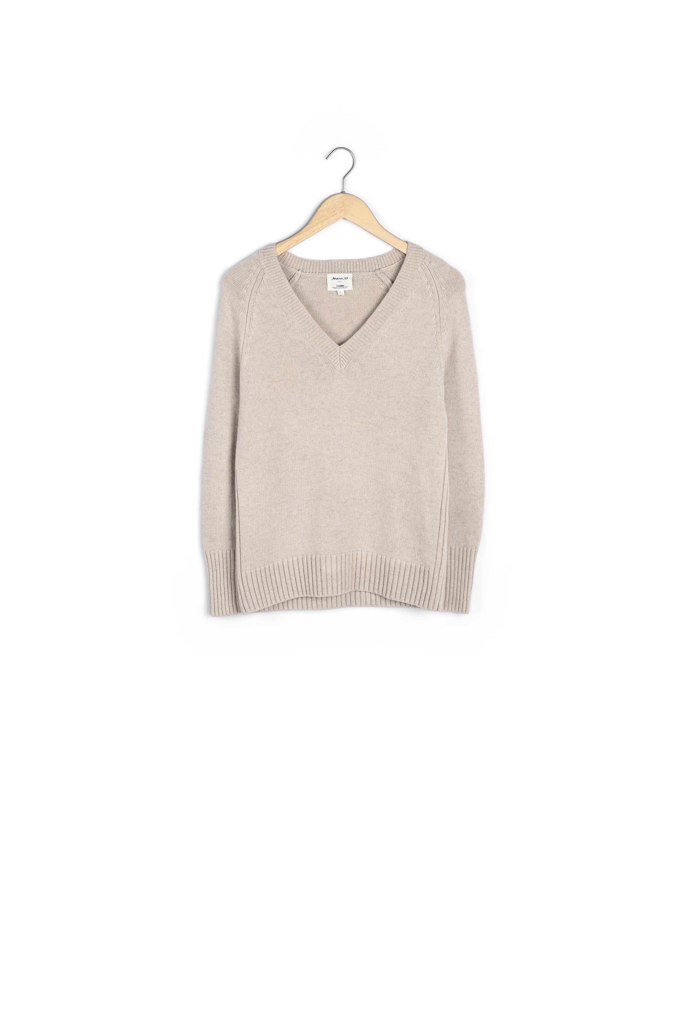 Pull en laine responsable et yack beige Bruce Faume - seconde main
