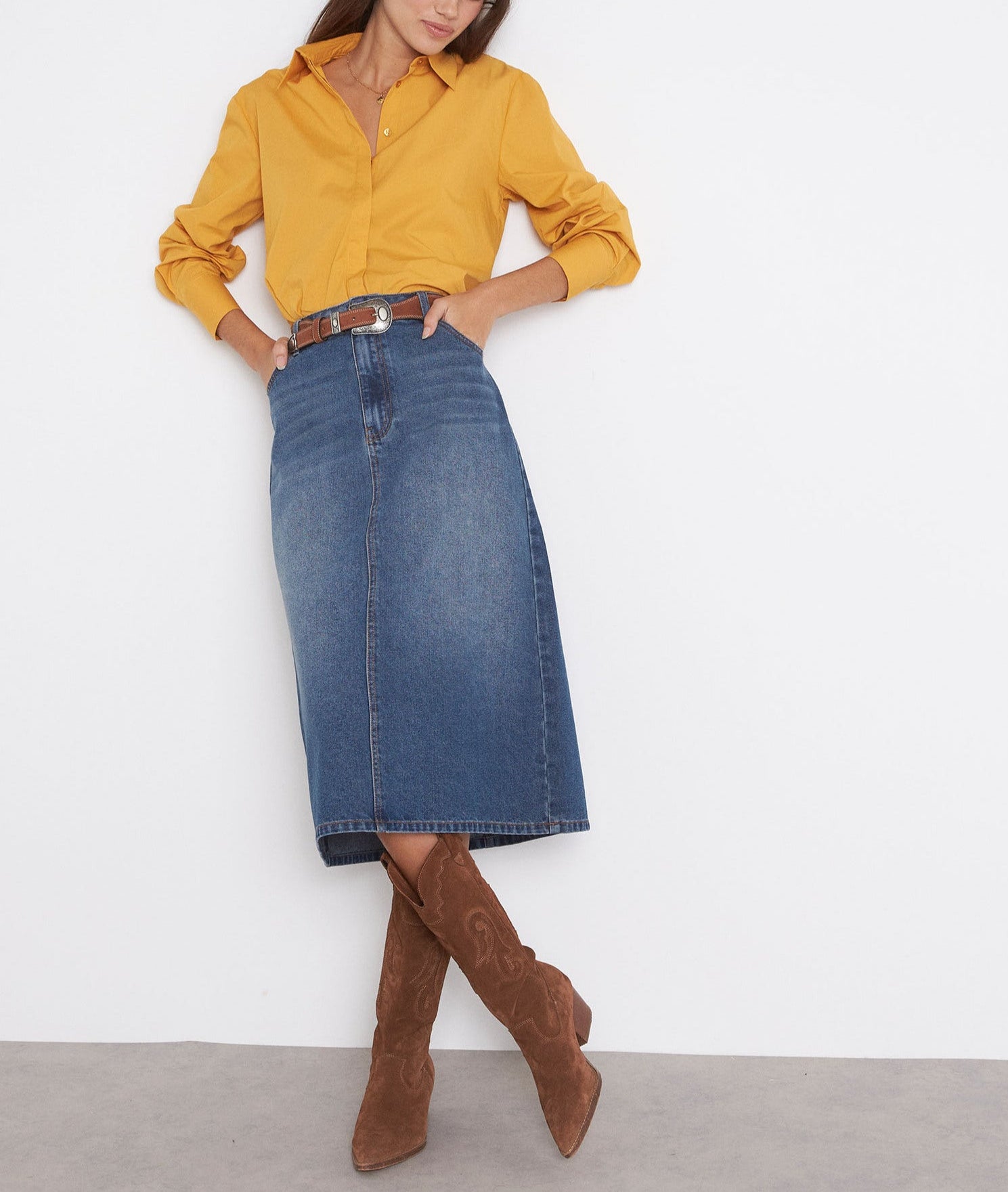 Chemise impeccable en coton jaune Esmeralda Faume - seconde main