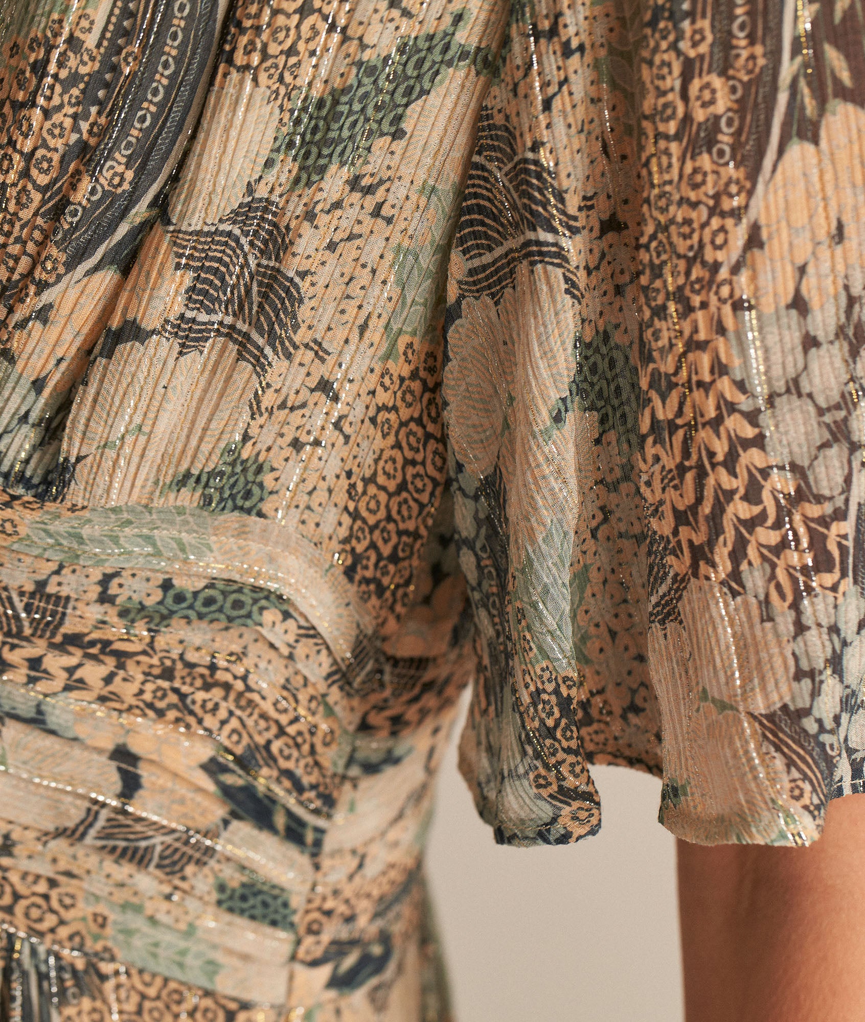 Robe longue fluide imprimée NERVANE Faume - seconde main