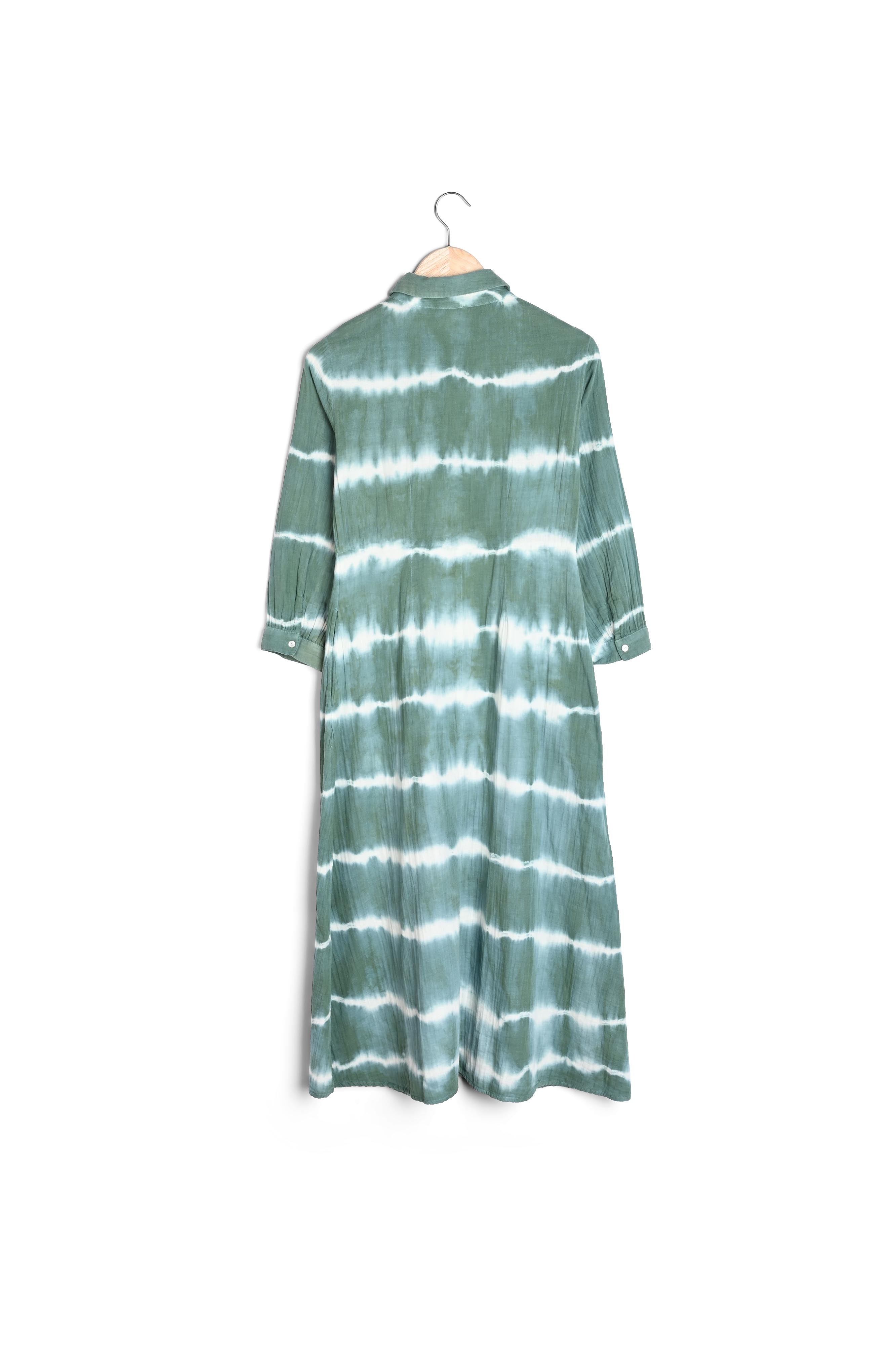 Robe longue tie and dye en coton vert Laurice Faume - seconde main