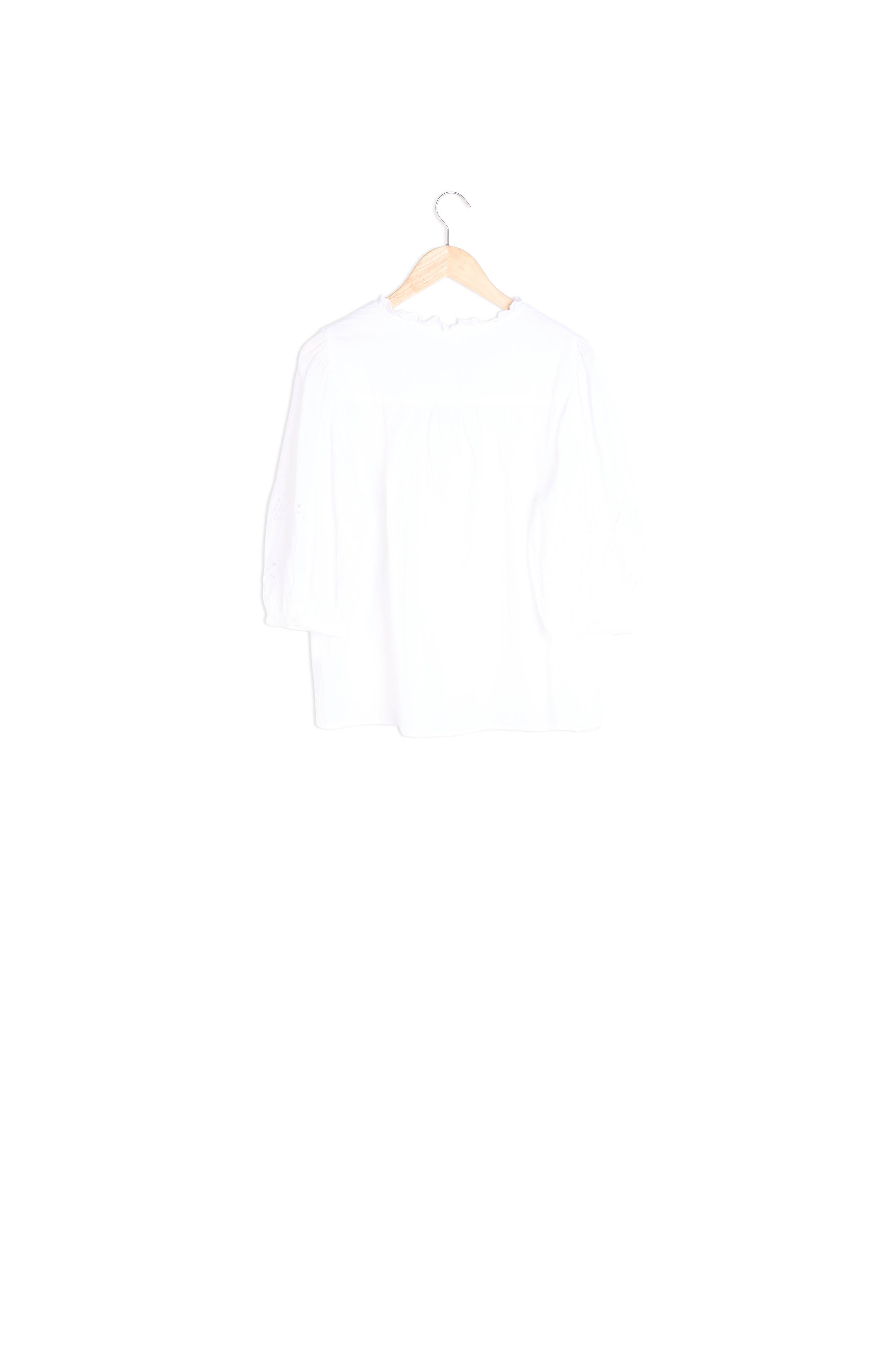 Blouse en coton uni blanc Lynne Faume - seconde main