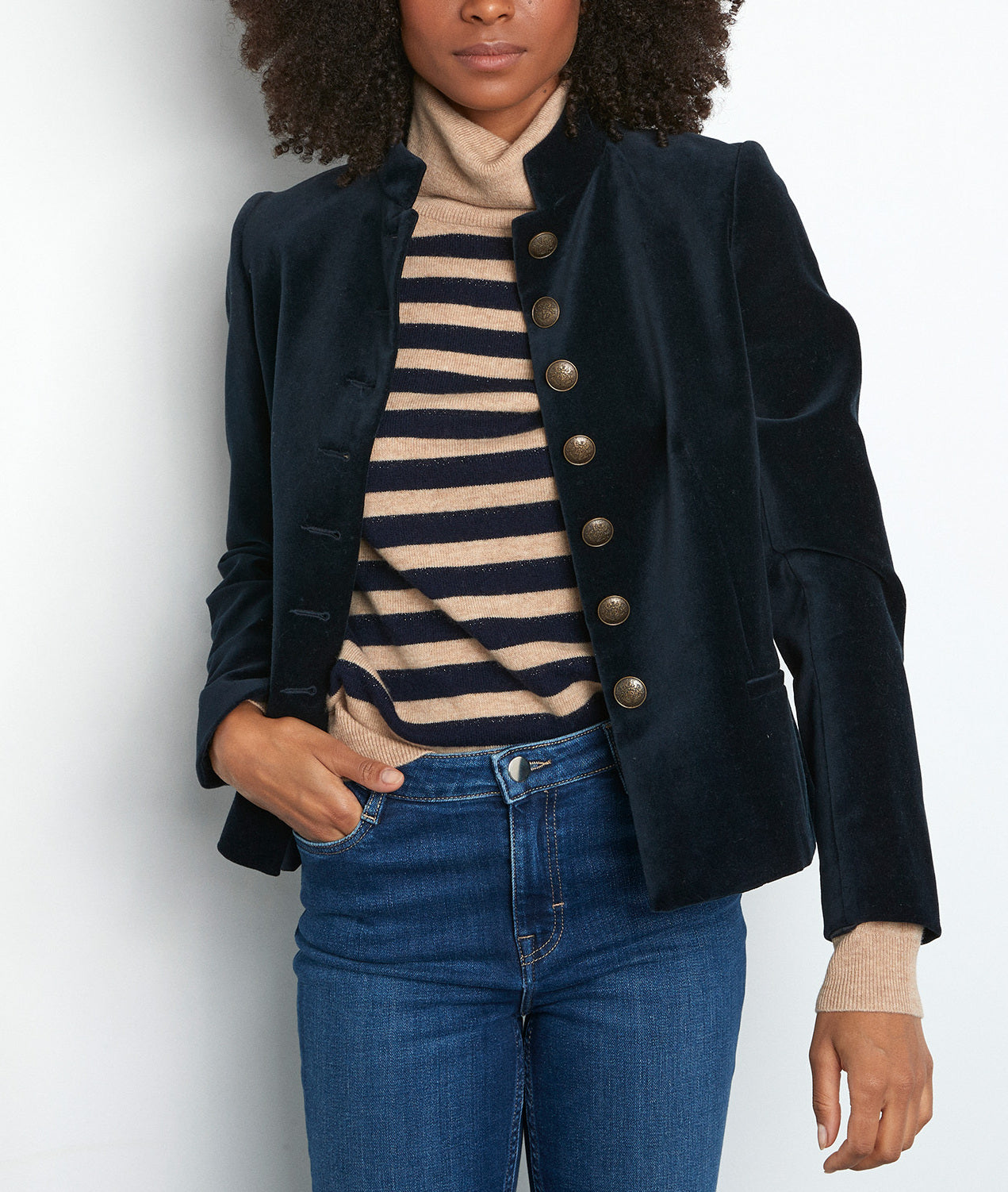 Veste en velours bleu Tang Faume - seconde main