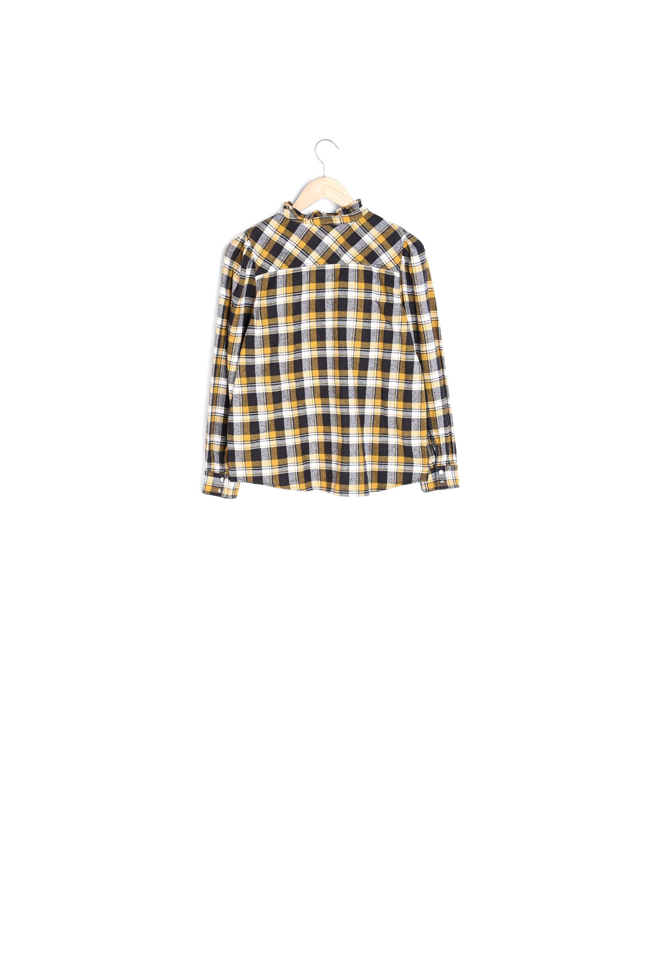 Chemise en coton à carreaux jaunes Agathe Faume - seconde main