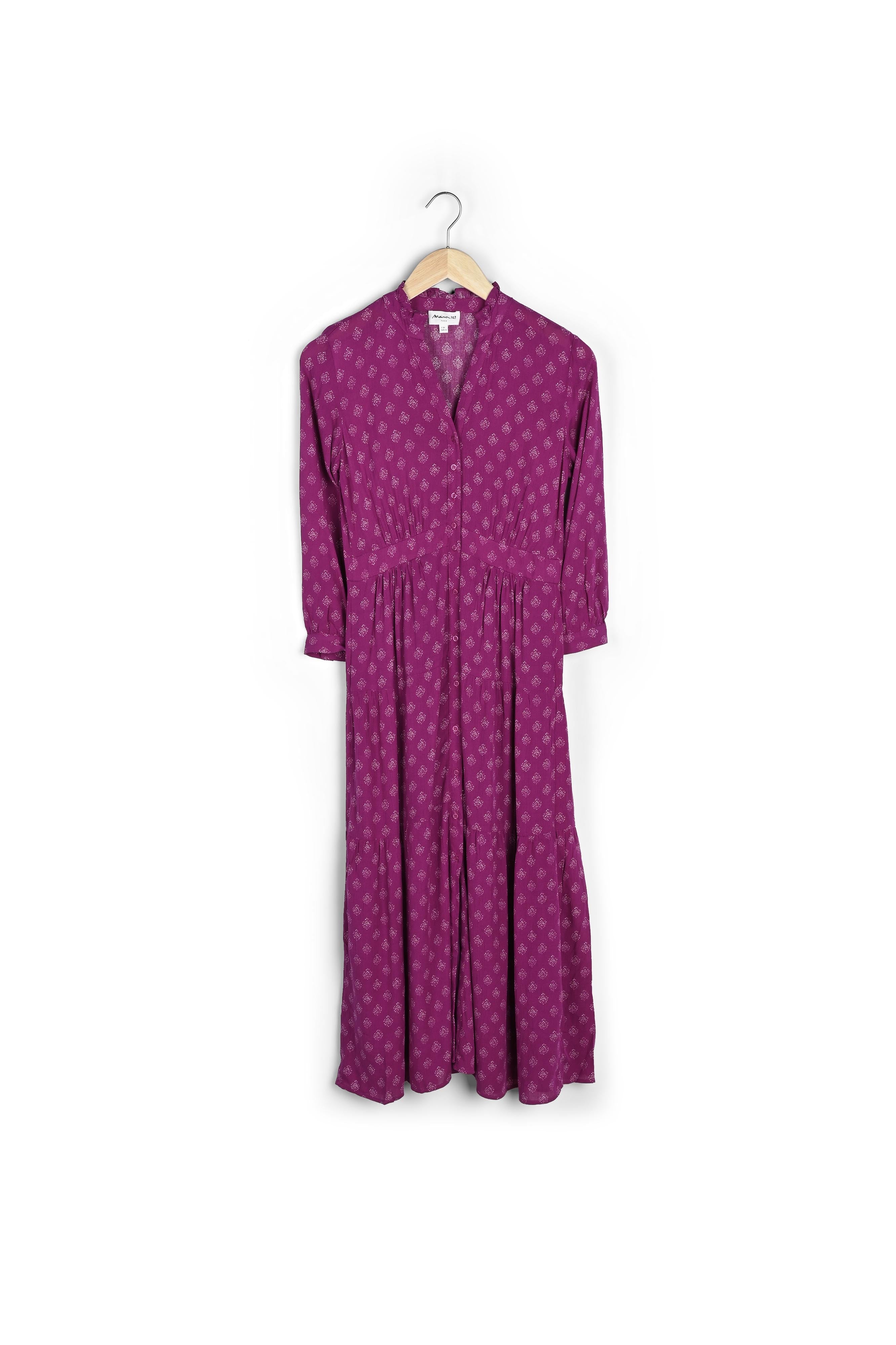 Robe longue fluide imprimée fuschia Carola Faume - seconde main