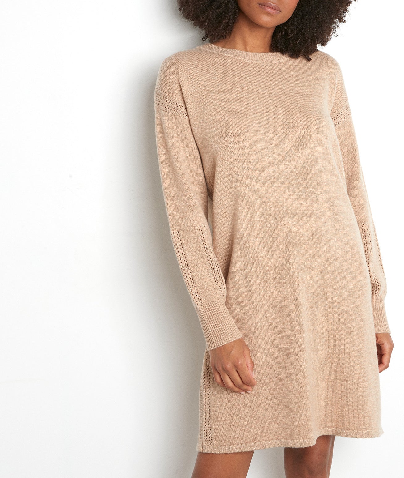 Robe pull beige en laine Tabata Faume - seconde main