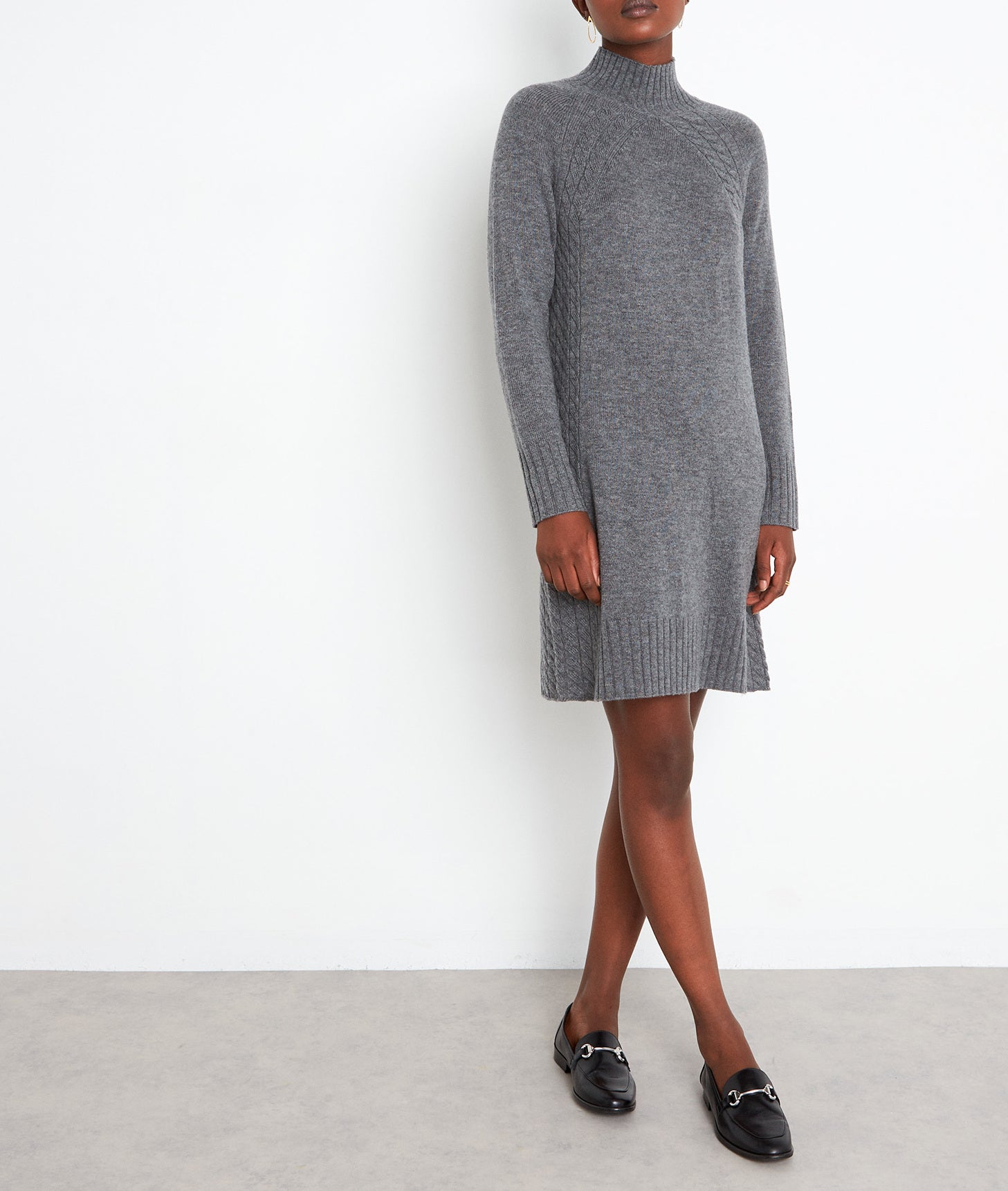 Robe en laine responsable et cachemire grise Sabine Faume - seconde main