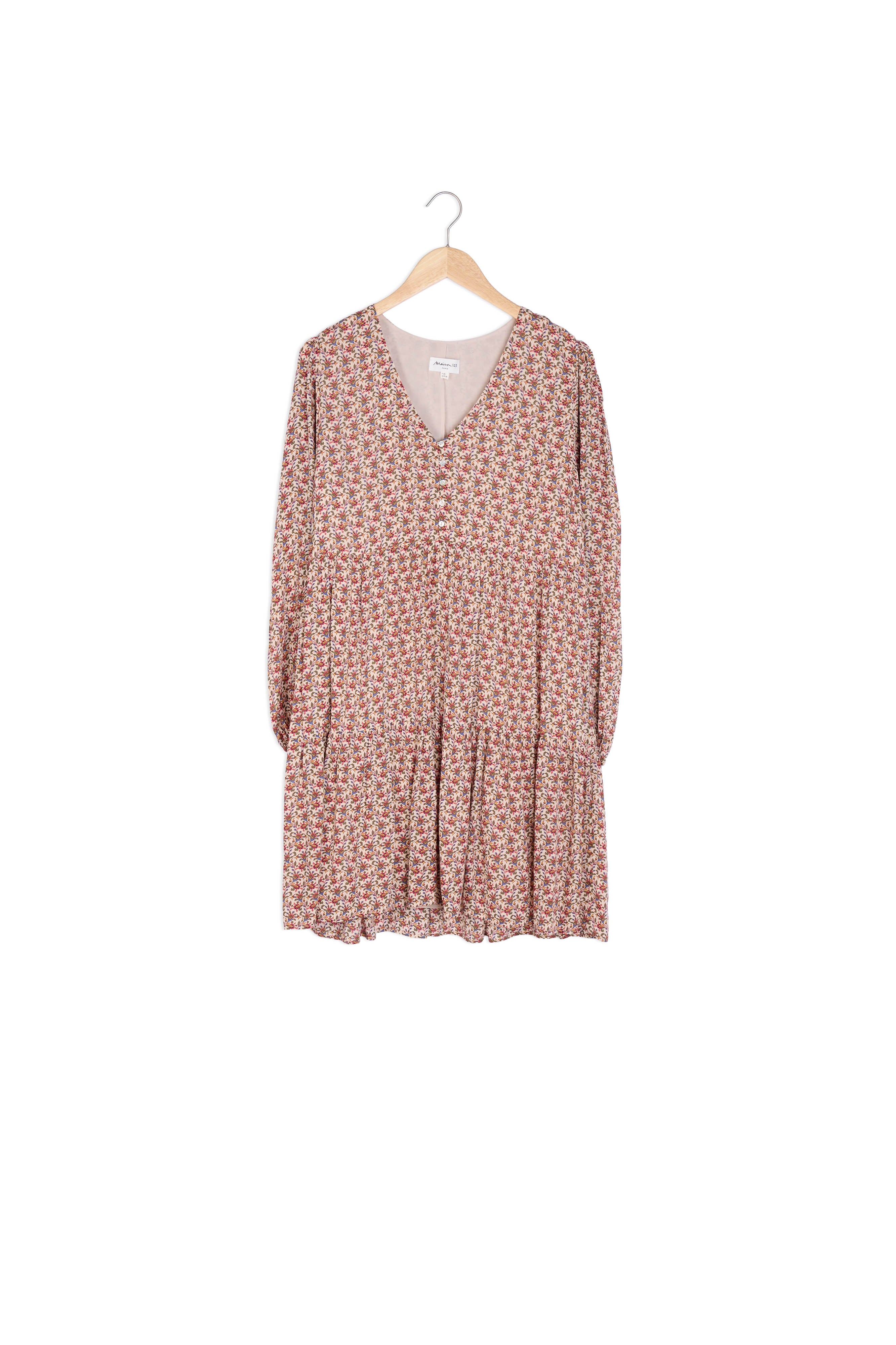 Robe courte imprimée beige et rouge Houston Faume - seconde main