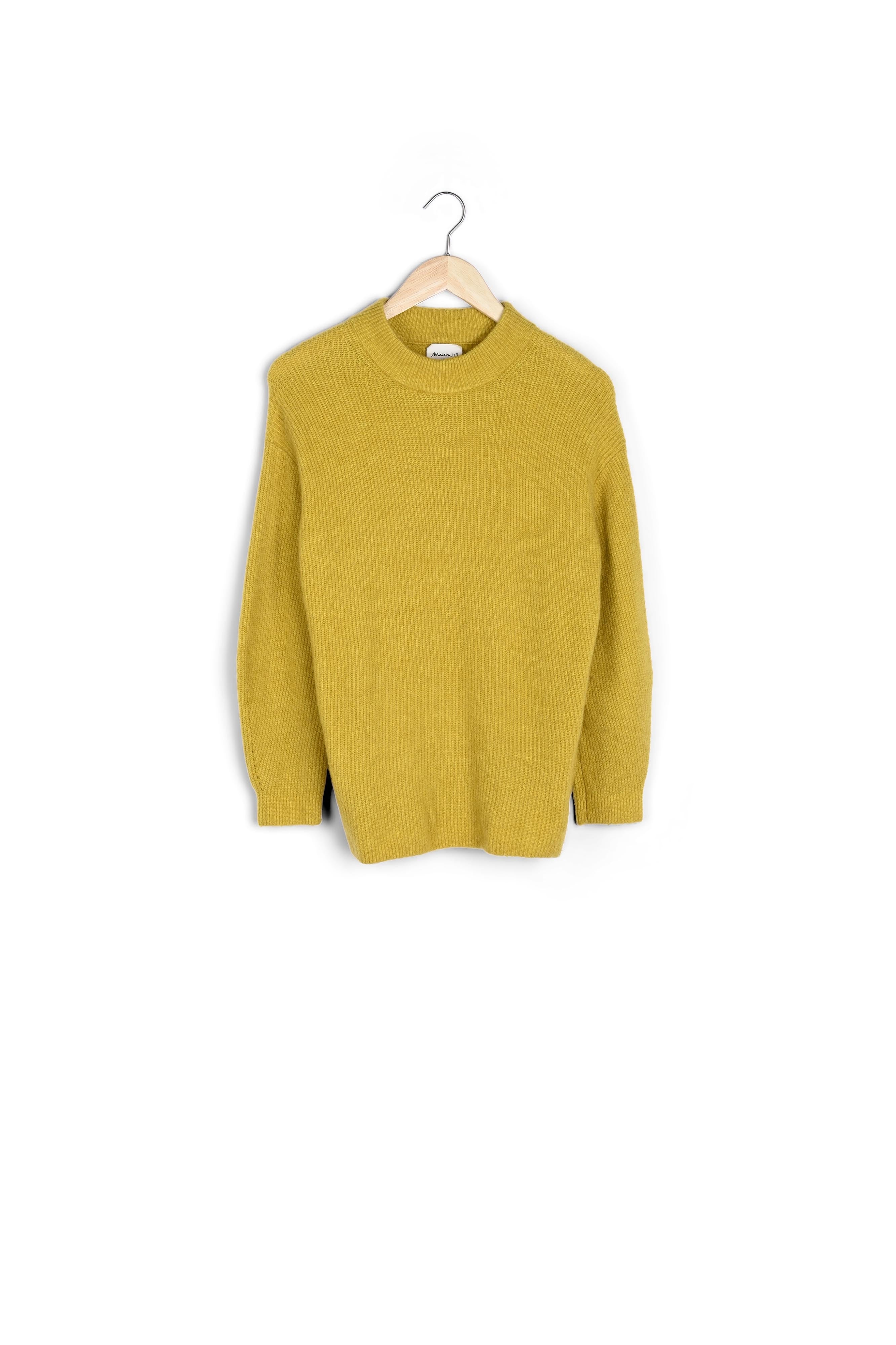 Pull en laine et alpaga jaune curry Tabasco Faume - seconde main