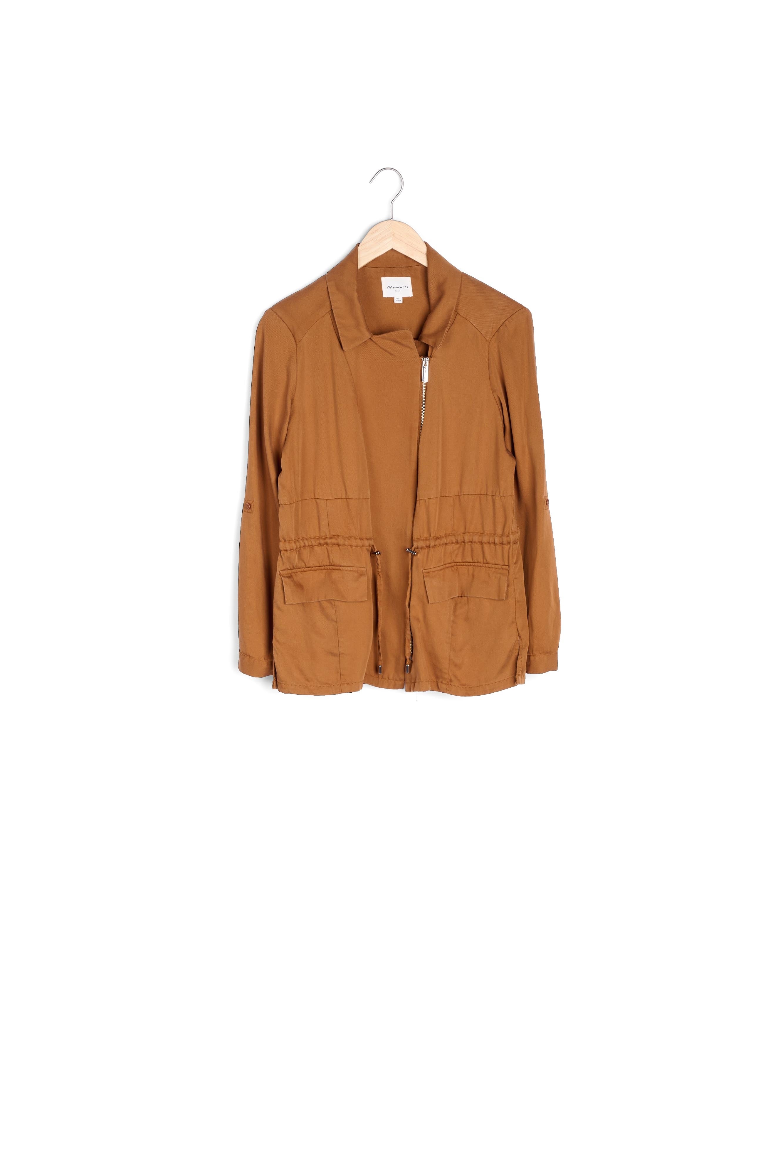 Veste caramel en tencel Lucie Faume - seconde main