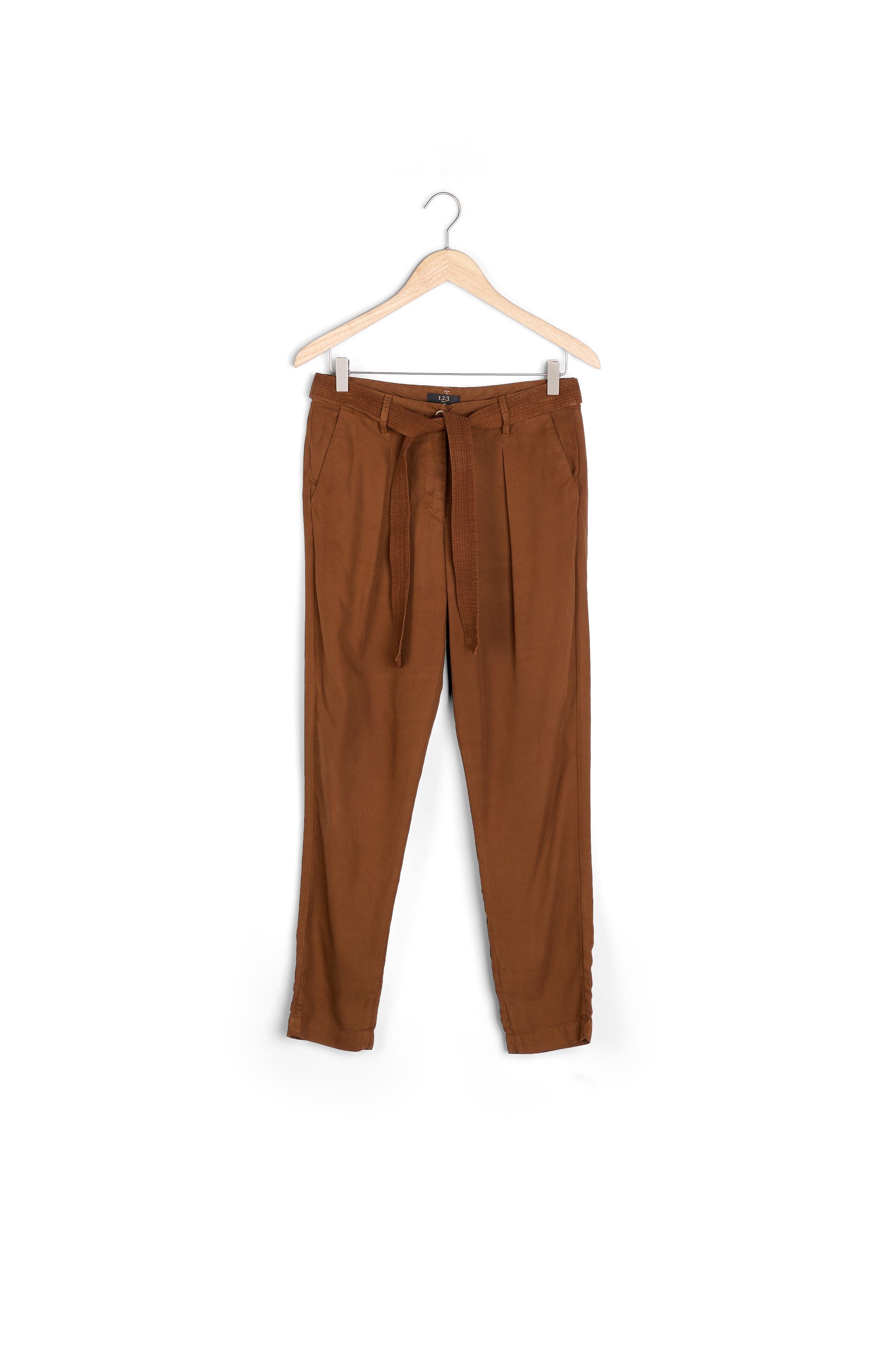 Pantalon marron fluide ceinture Geode Faume - seconde main
