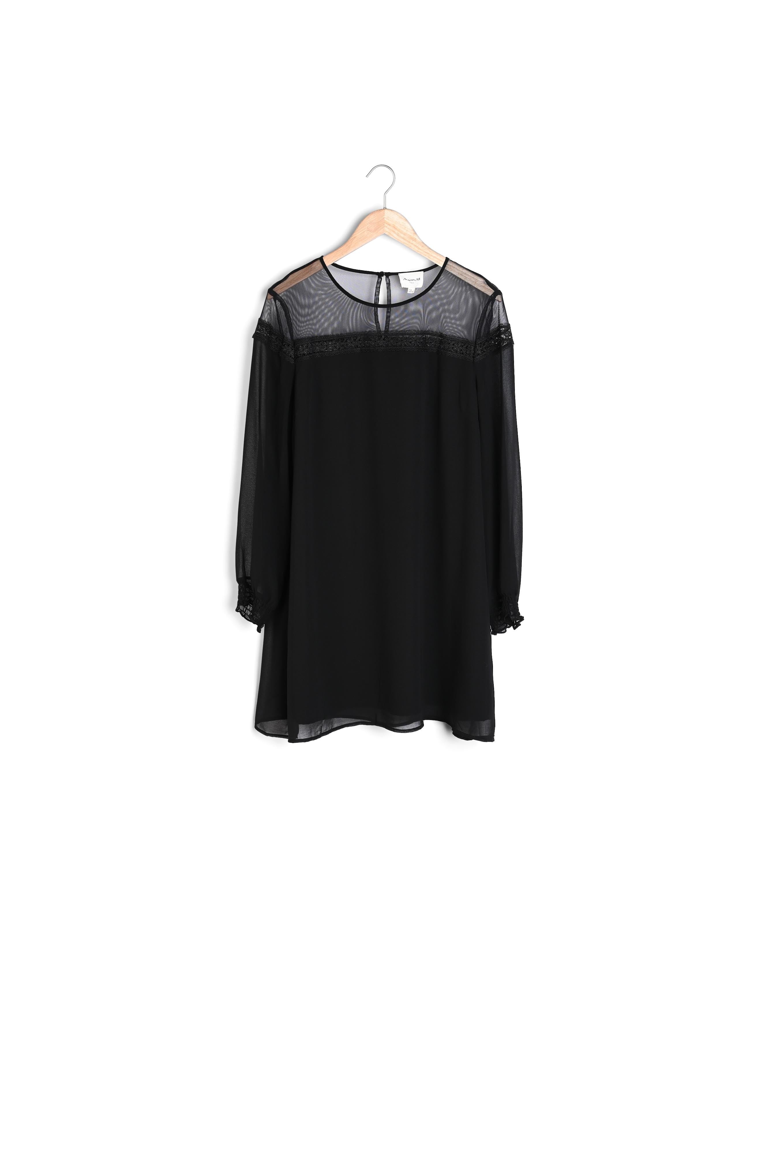 Robe noire en tulle brodée Renee Faume - seconde main