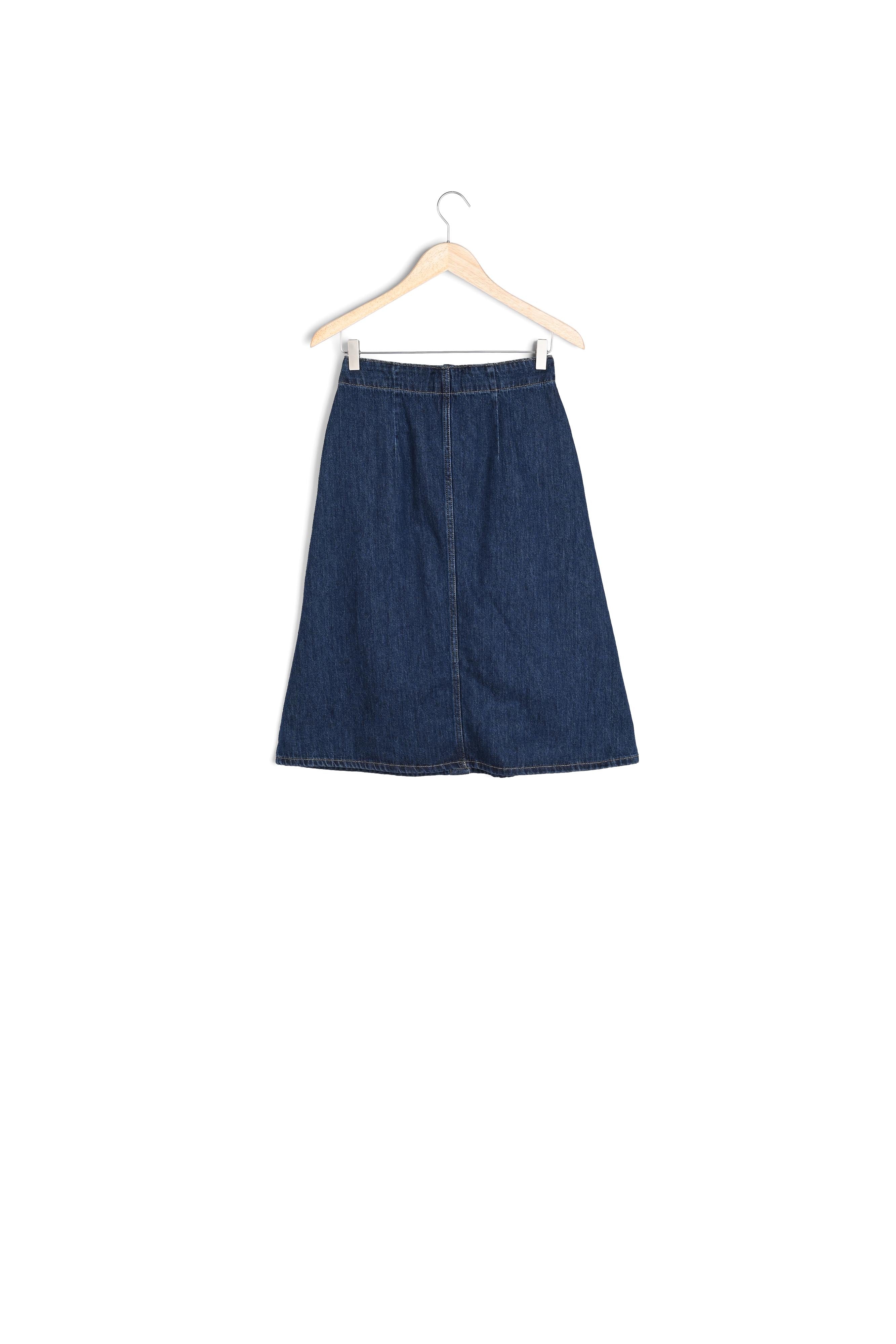 Jupe mi-longue en denim brut Ely Faume - seconde main