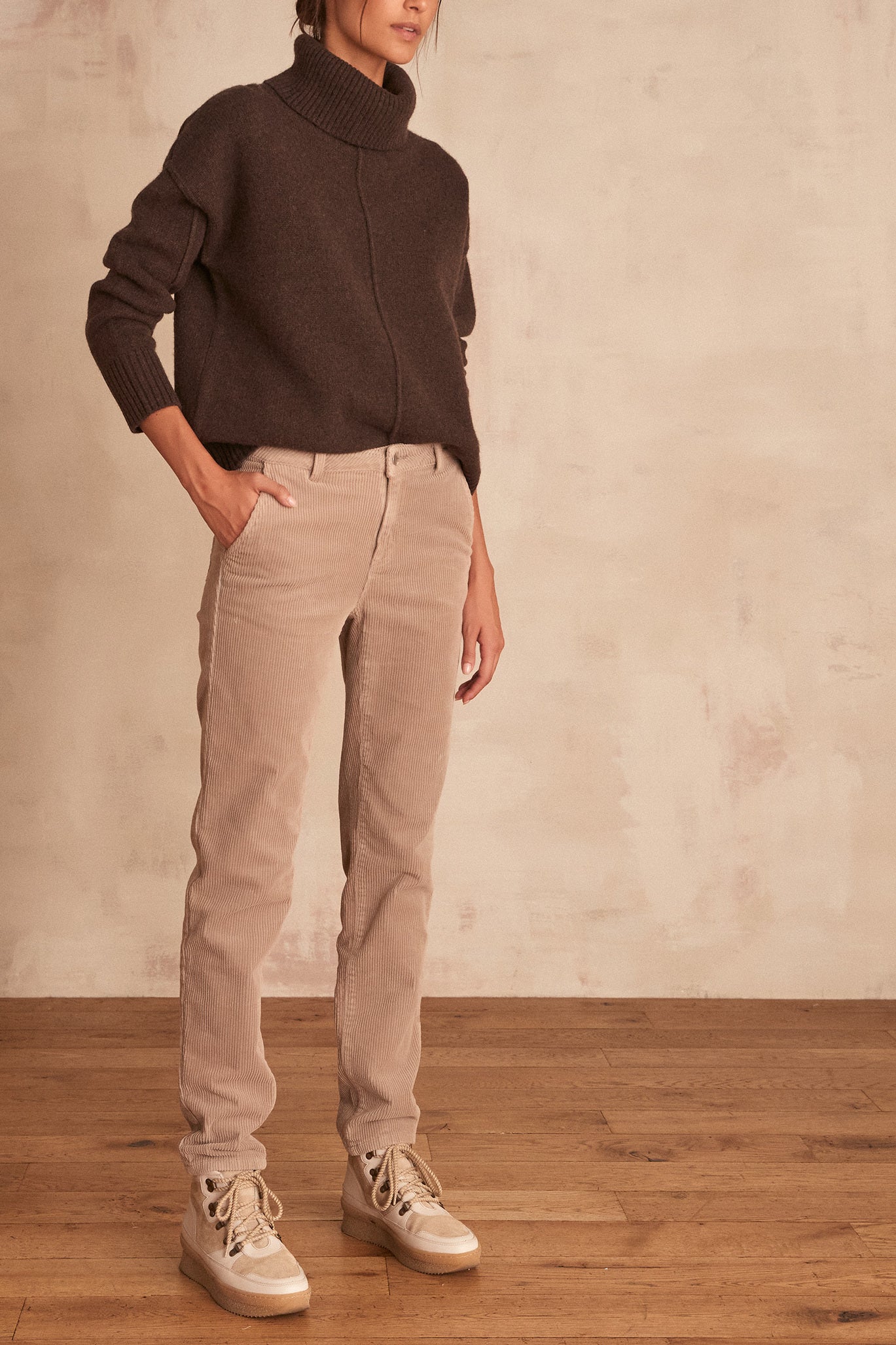 Pantalon chino en velours Farel Faume - seconde main