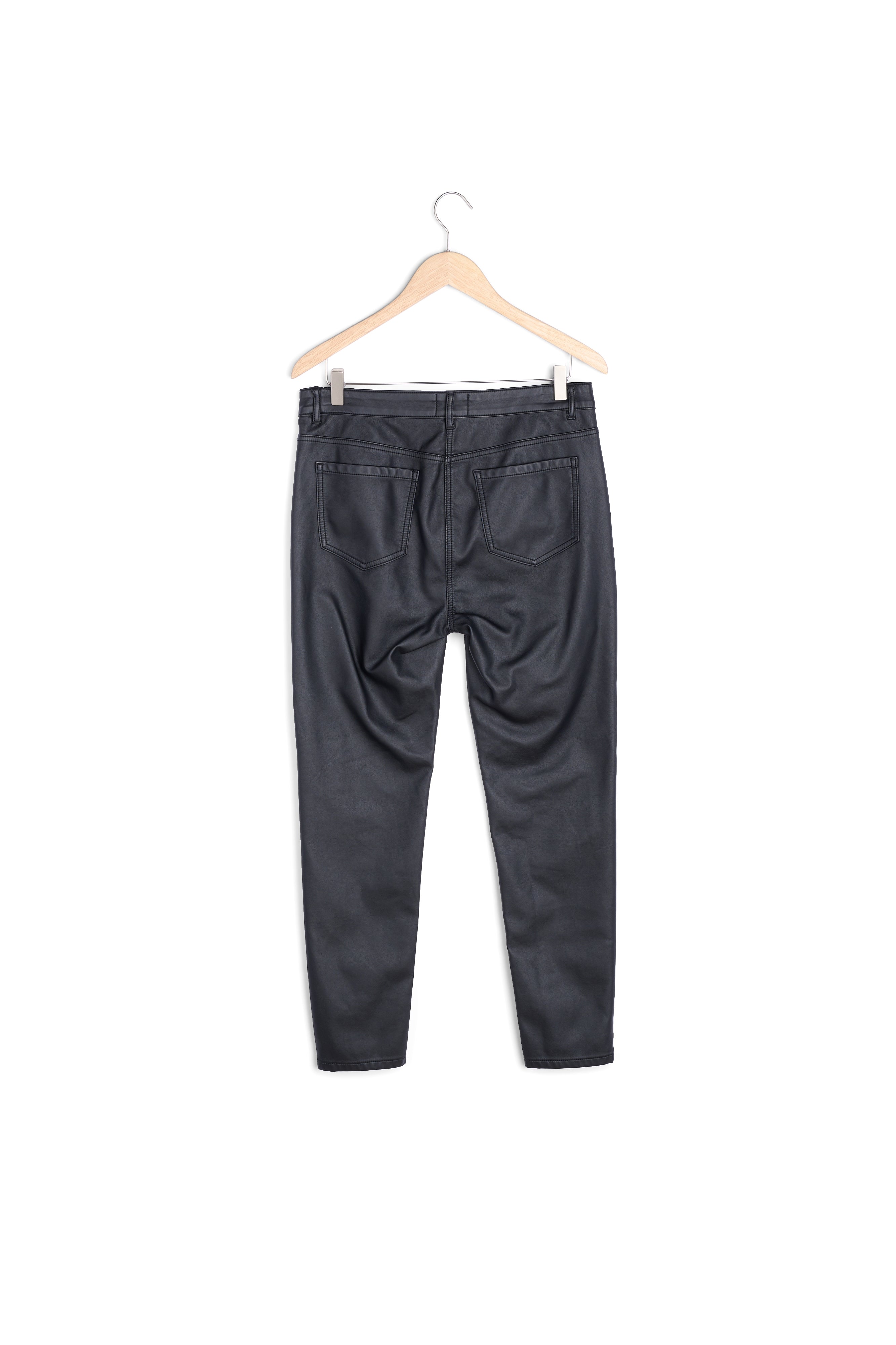 Pantalon en cuir synthétique noir DUNCAN Faume - seconde main