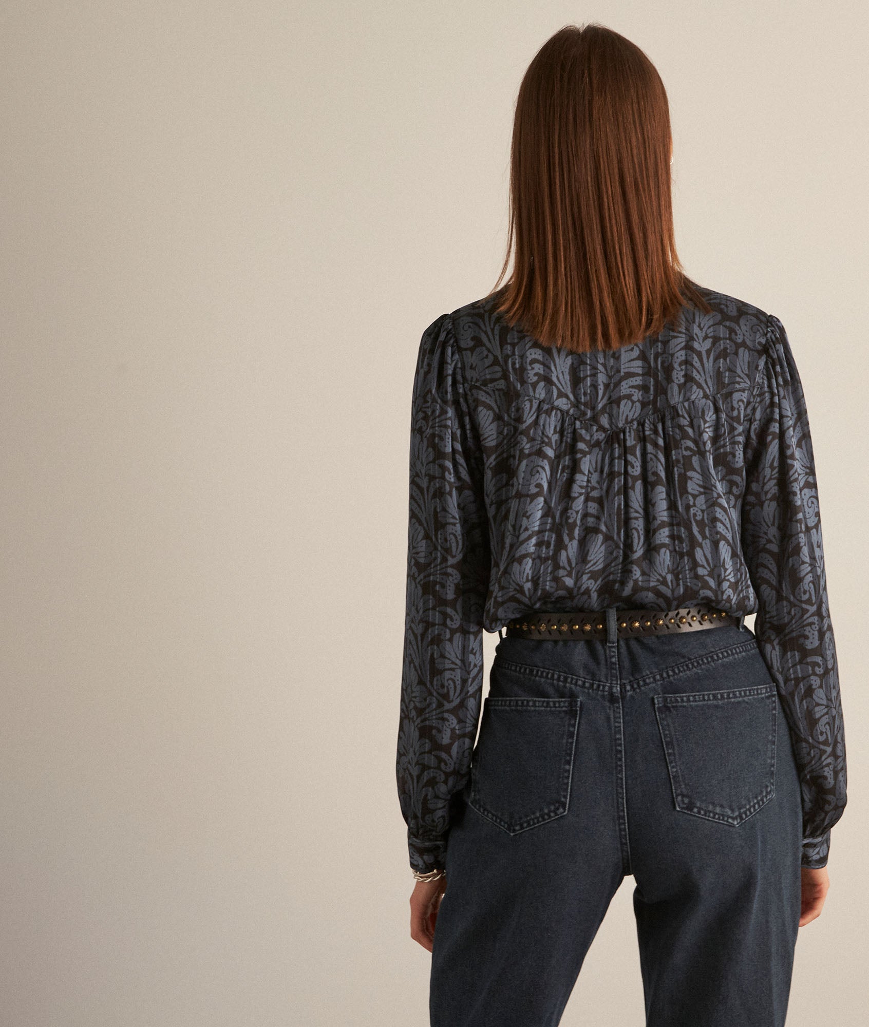 Blouse imprimée bleu Cymba Faume - seconde main