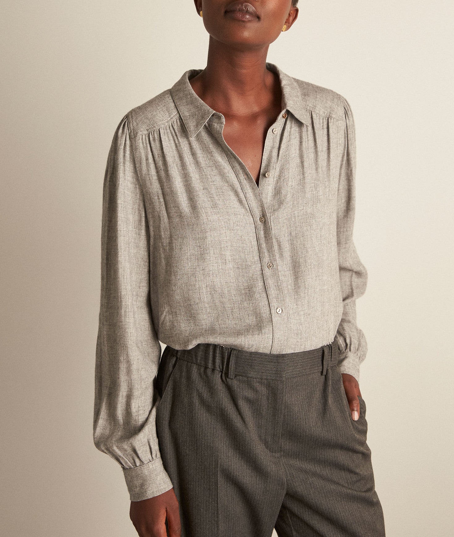 Chemise fluide gris chiné Cadix Faume - seconde main