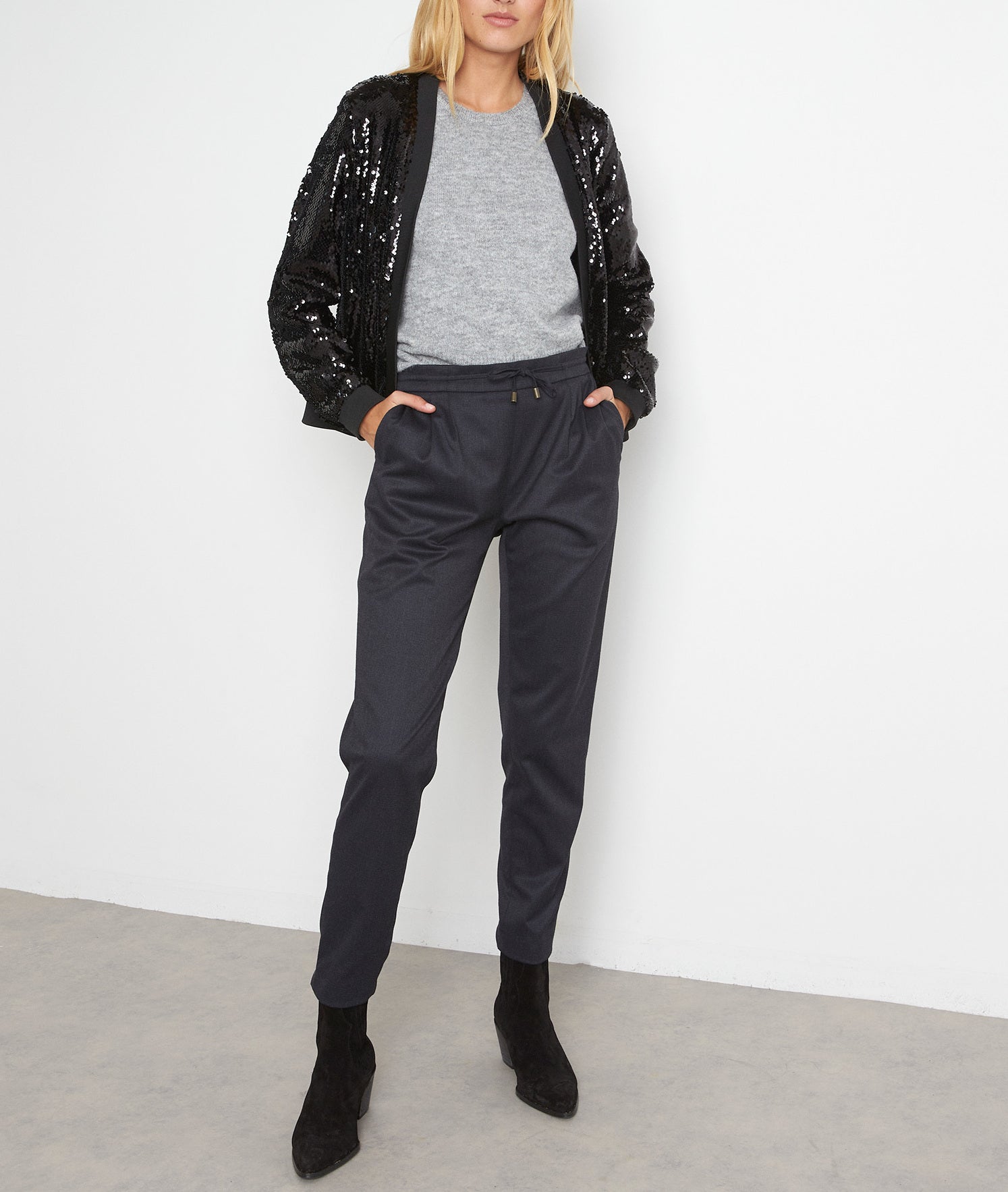 Veste noire à sequins Tessa Faume - seconde main