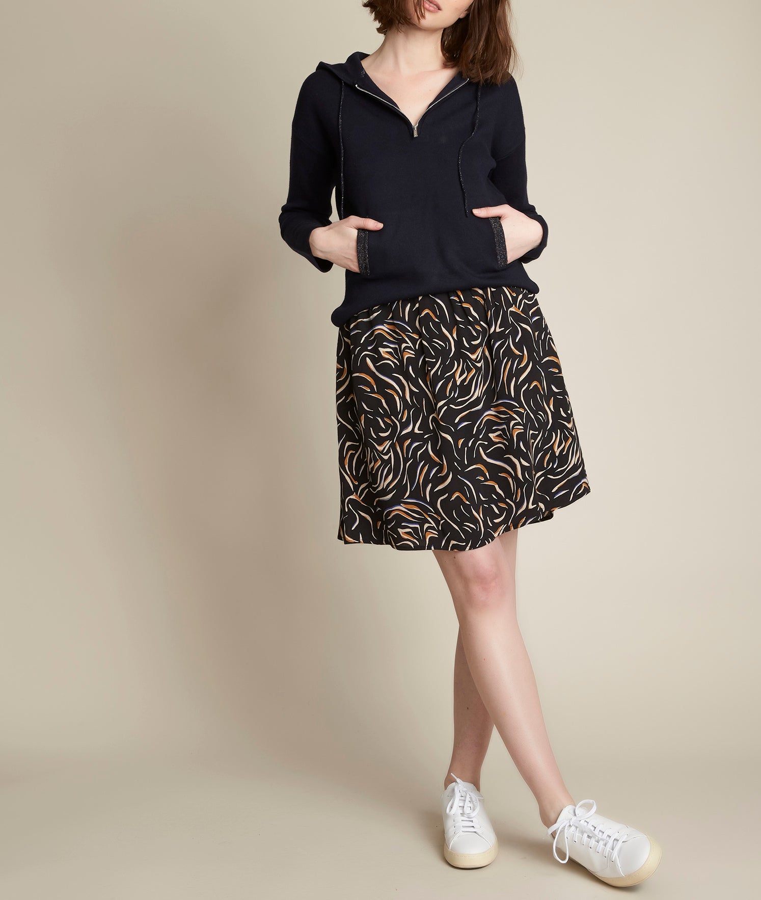 Pull à capuche marine Danemone Faume - seconde main