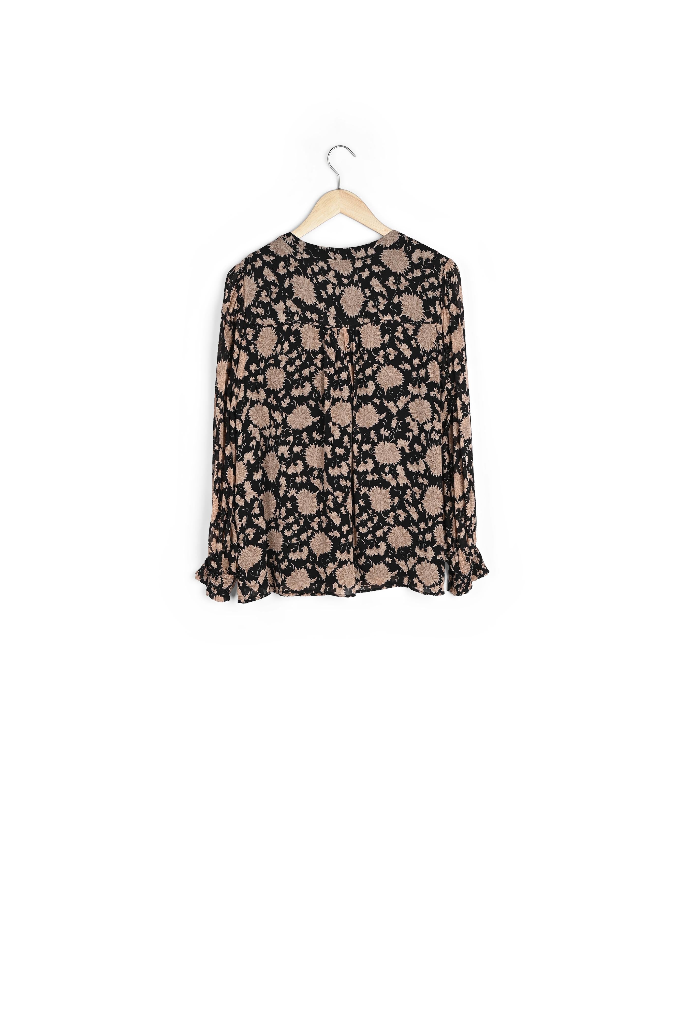 Blouse imprimée noire et poudre Anais Faume - seconde main