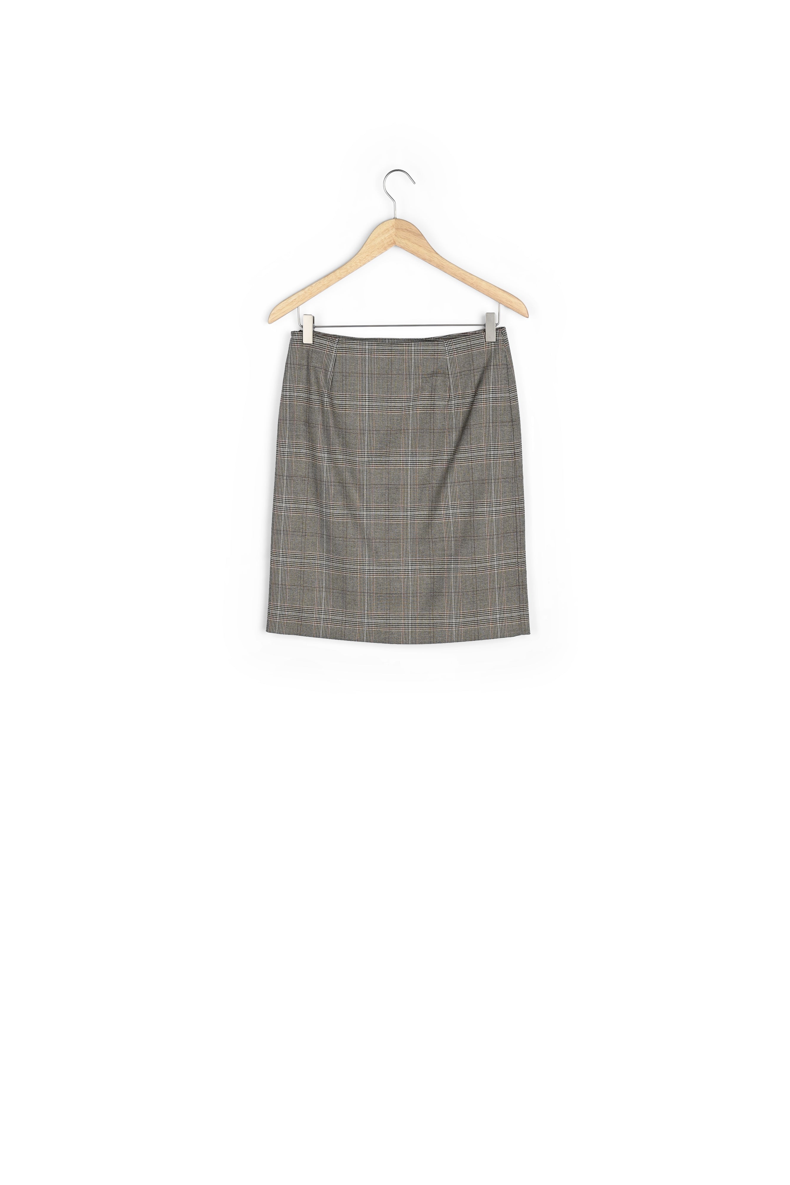 Jupe droite jacquard Prince de galles Abel Faume - seconde main