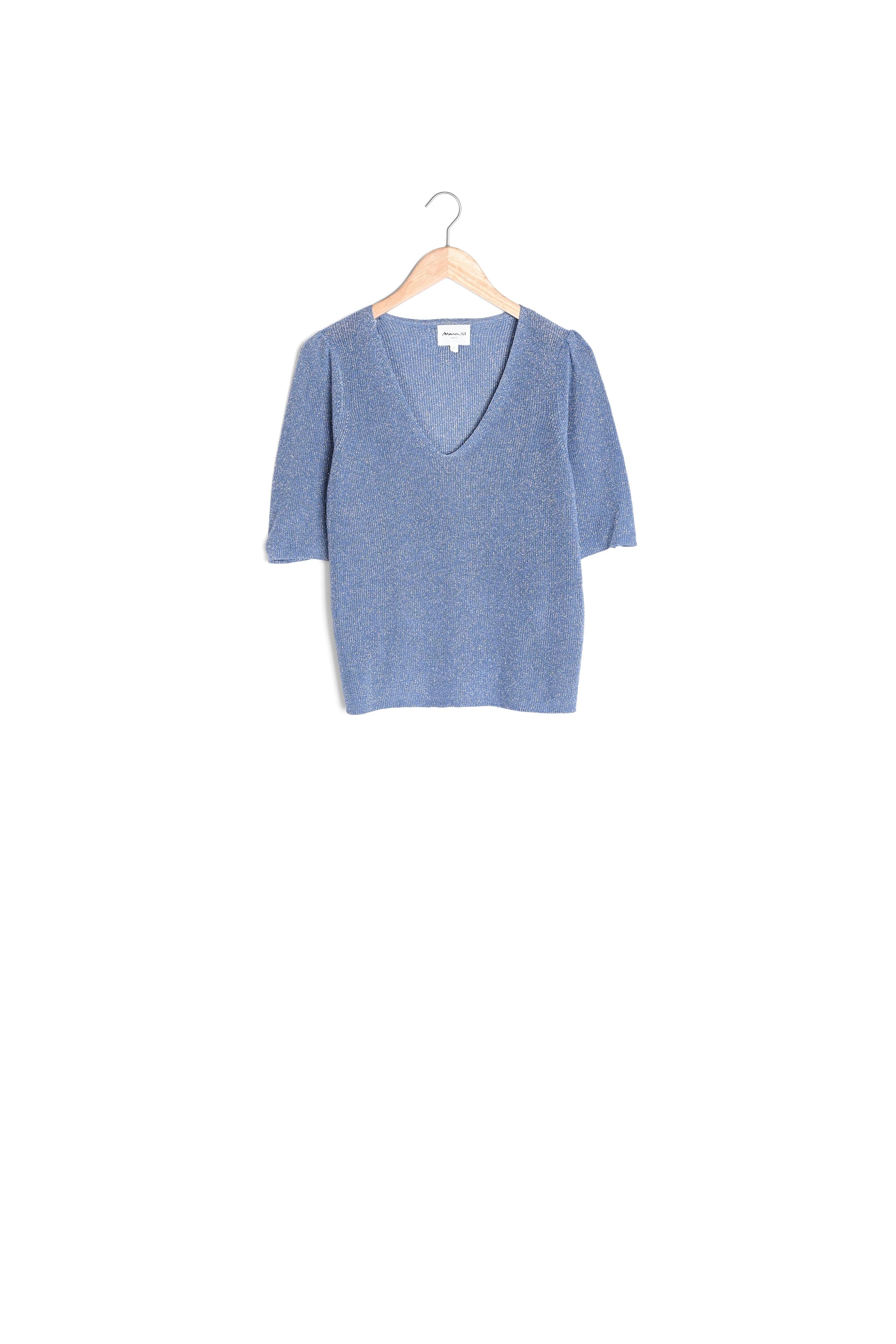 Pull pailleté bleu clair Petro Faume - seconde main