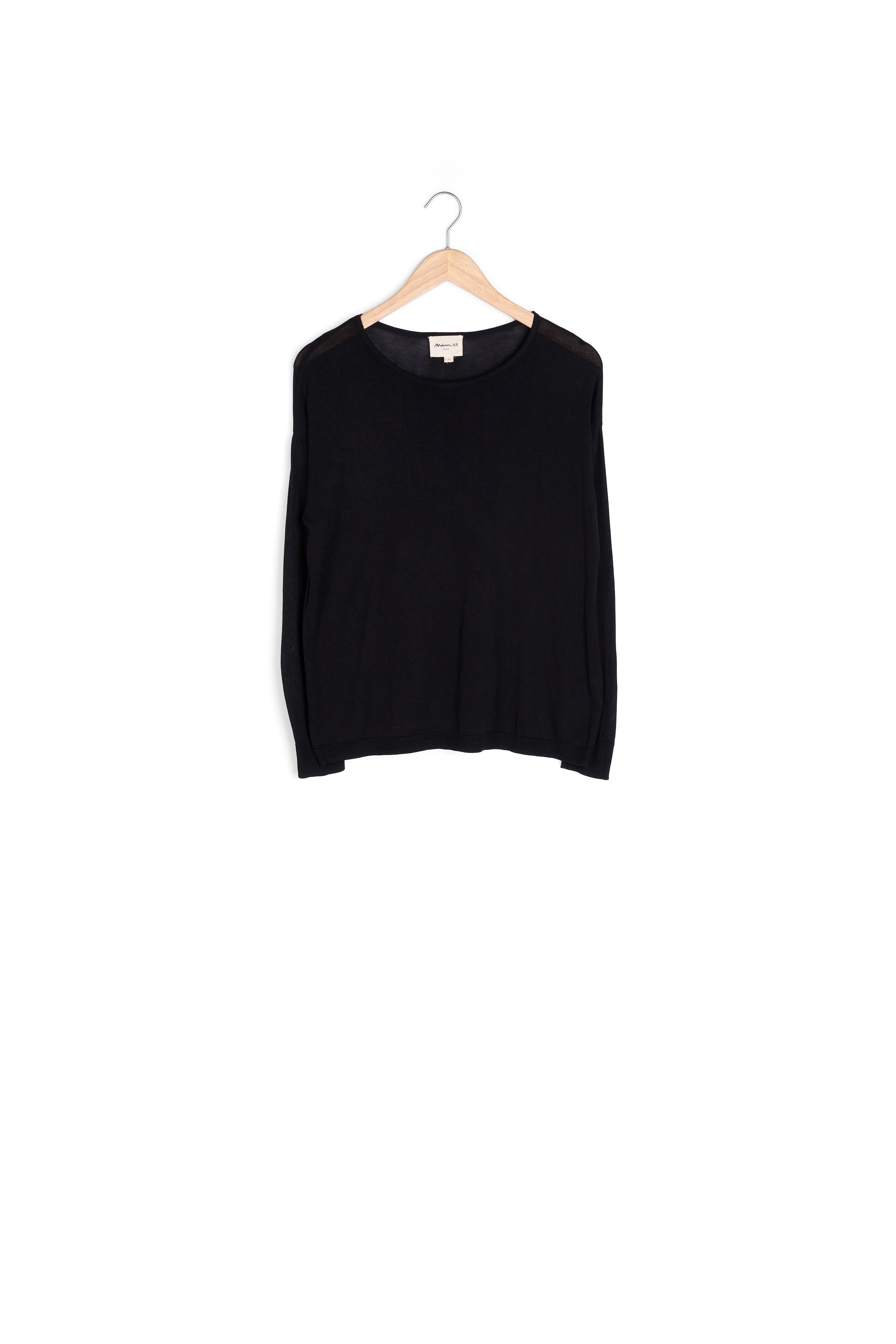 Pull noir en viscose Bettina Faume - seconde main