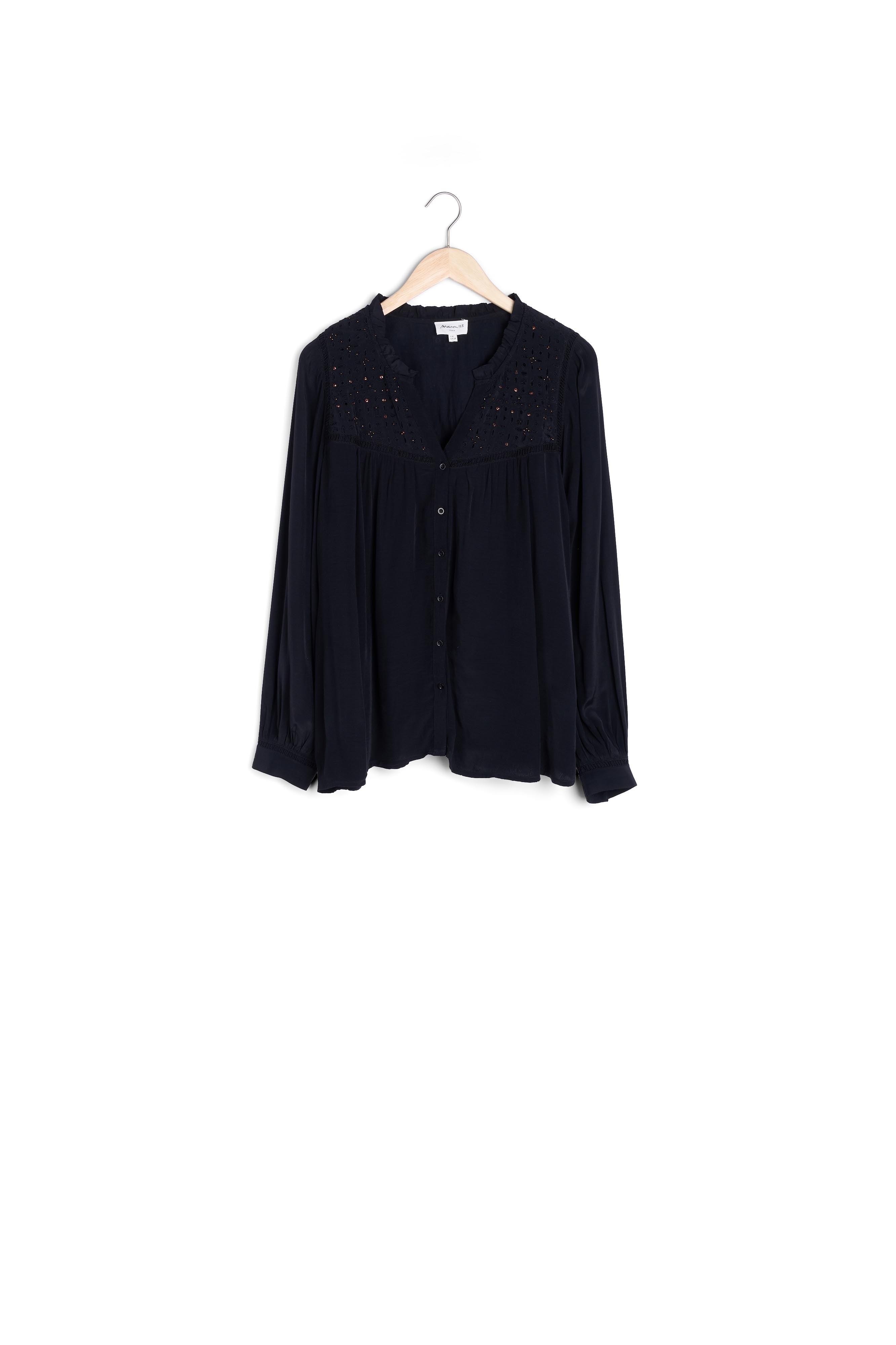 Blouse vaporeuse perlée noire Lexane Faume - seconde main