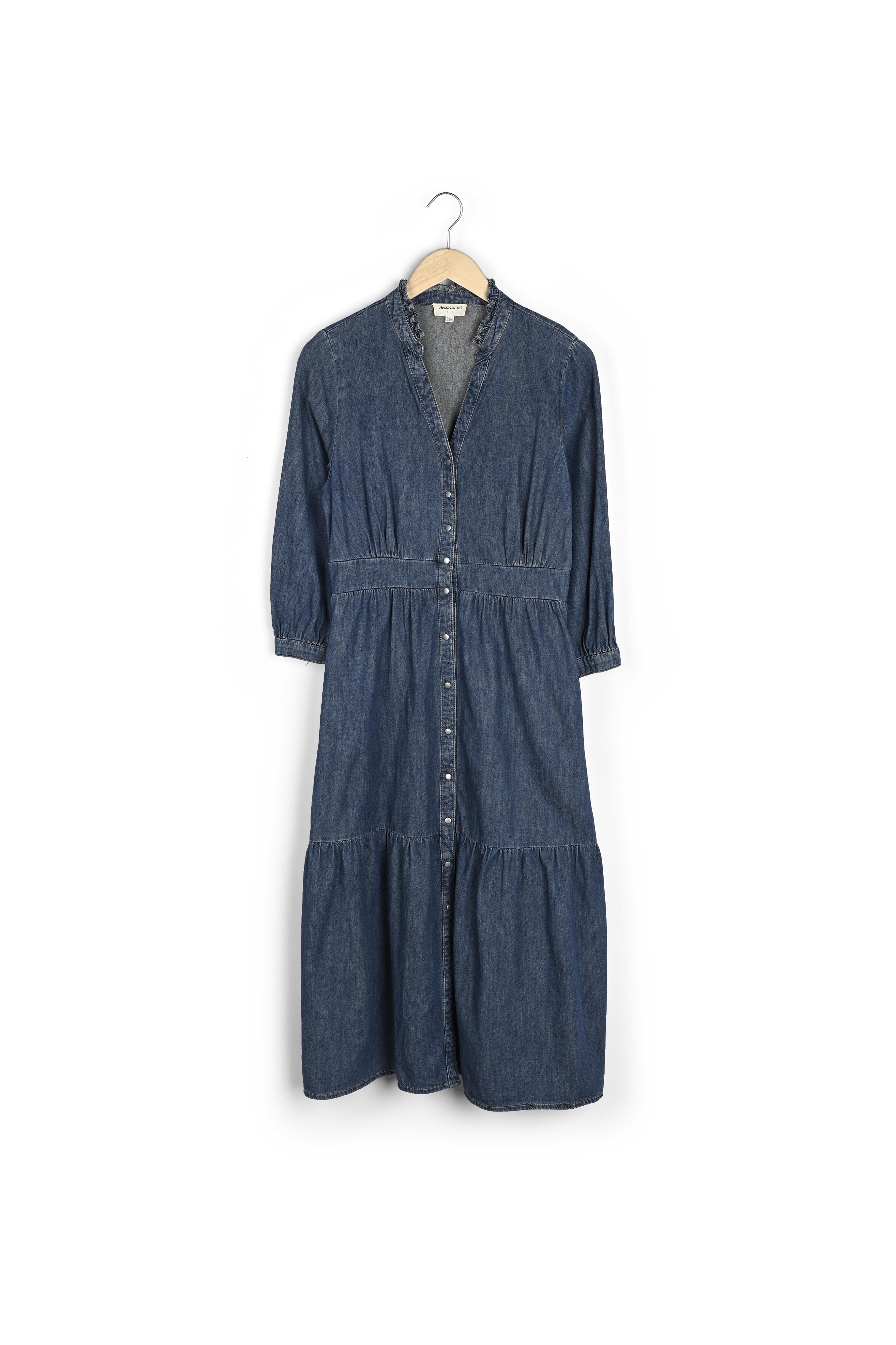 Robe longue en denim délavé Carola Faume - seconde main