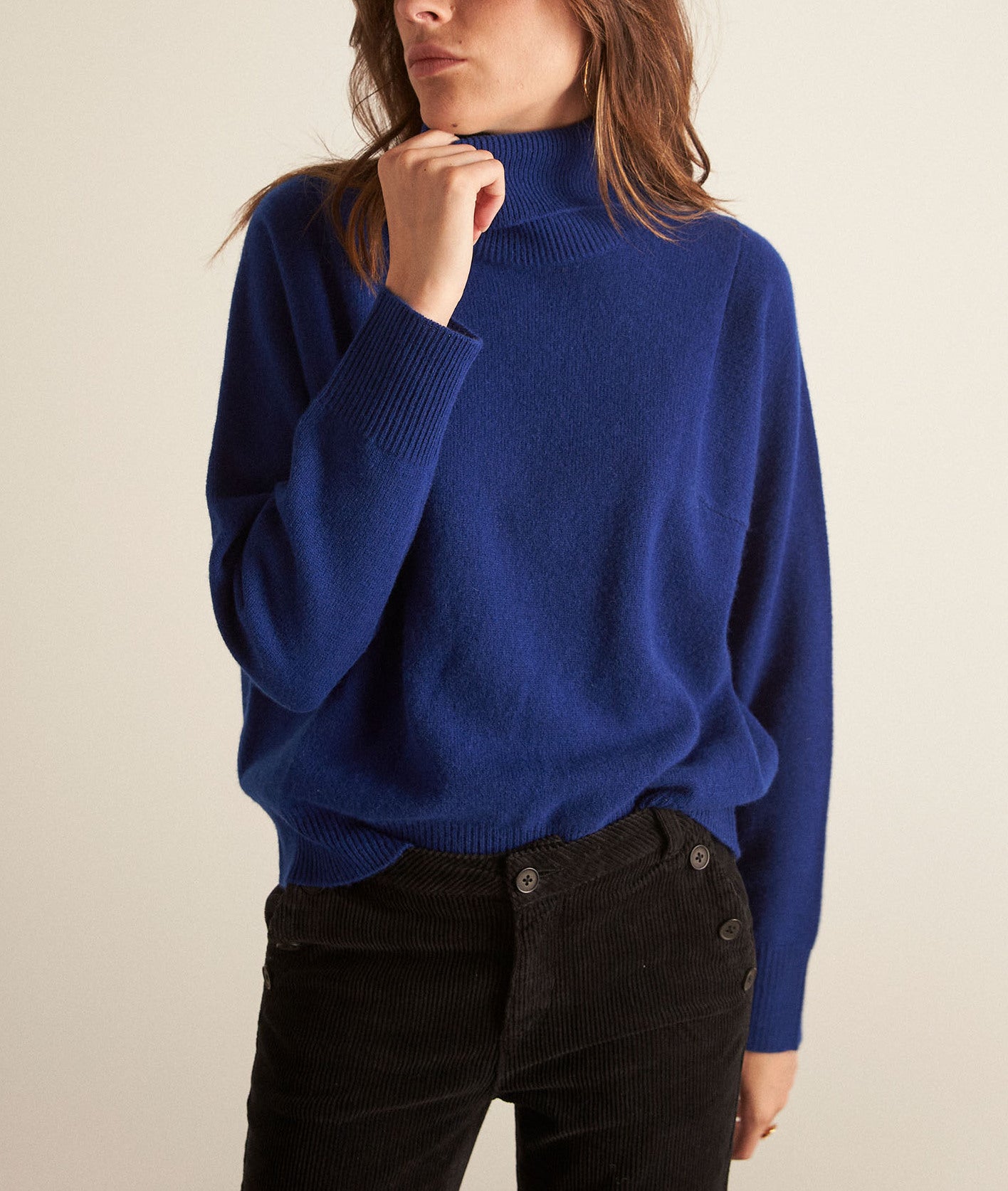 Pull en laine responsable bleu BASTIAN Faume - seconde main