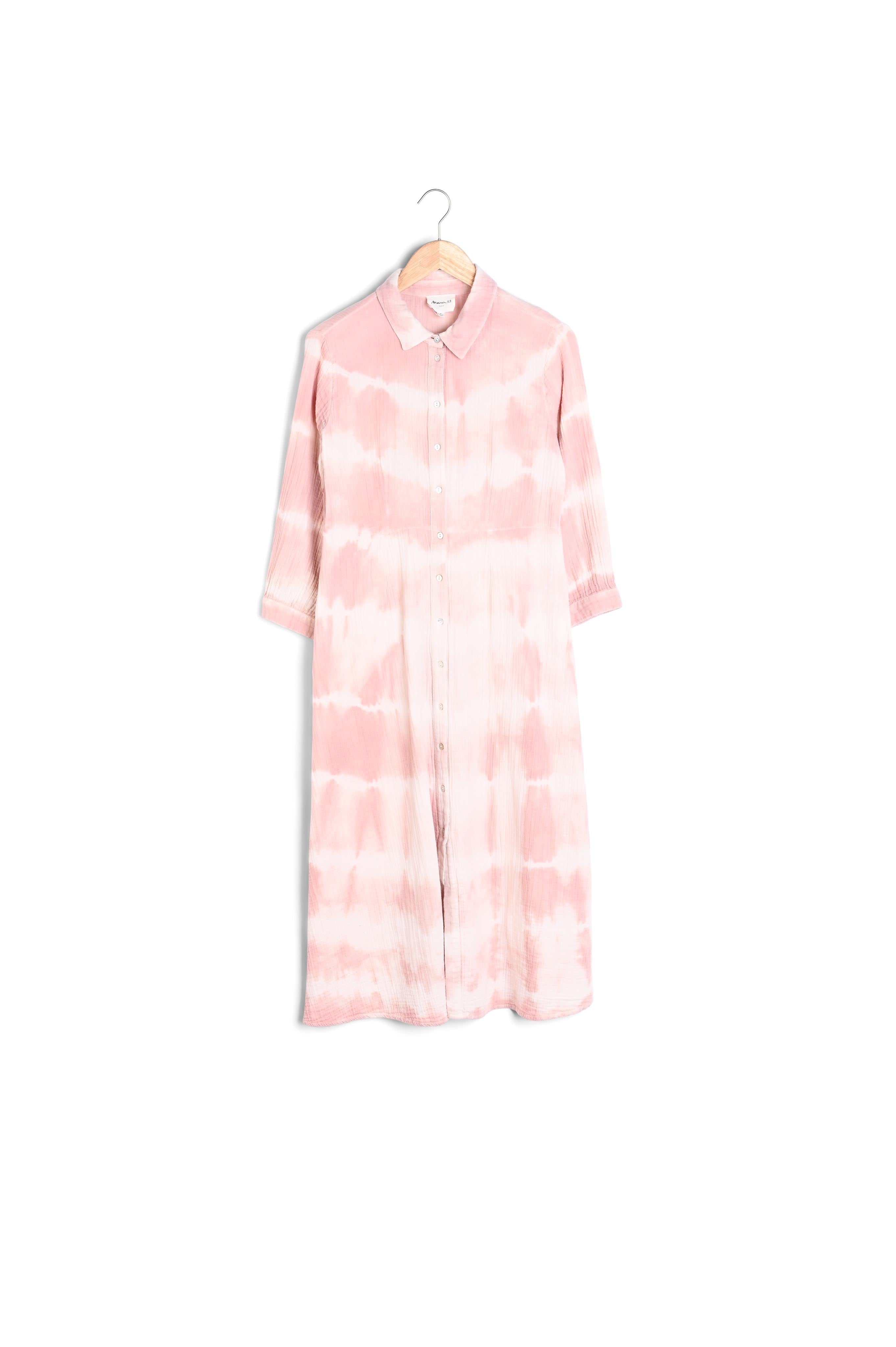 Robe longue tie and dye en coton poudre Laurice Faume - seconde main