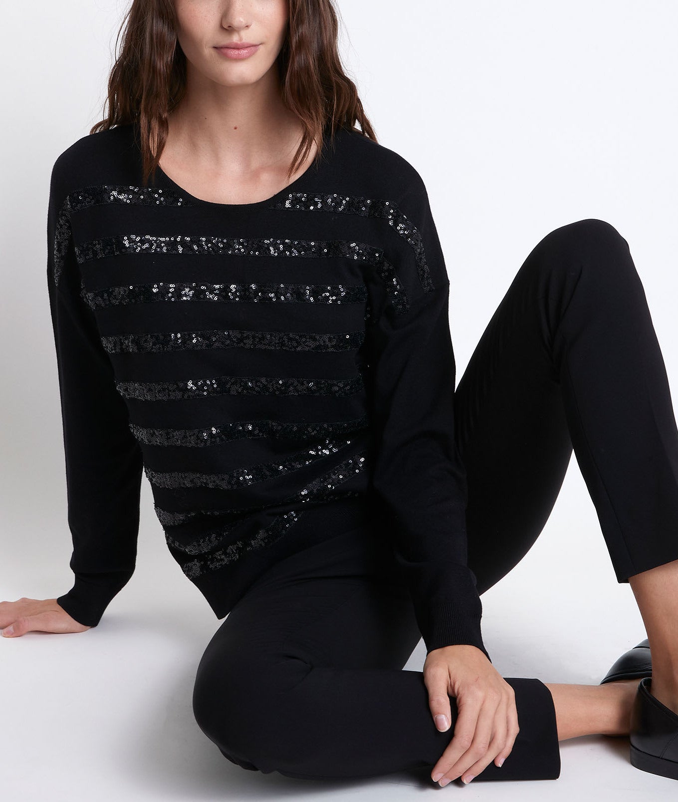 Pull rayé sequins Ryad Faume - seconde main