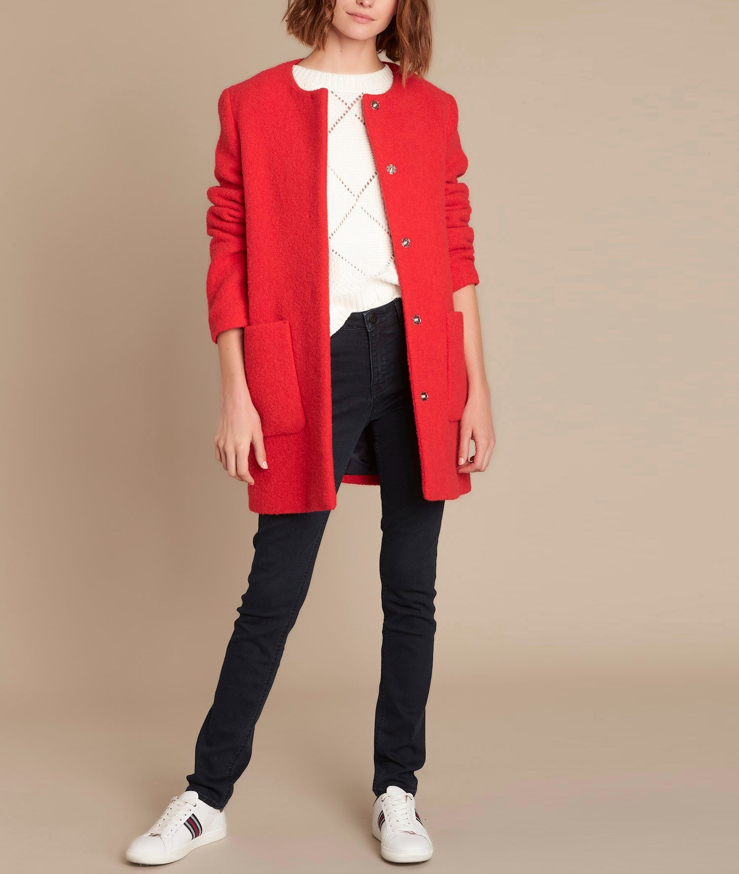 Manteau en laine rouge Emma Faume - seconde main
