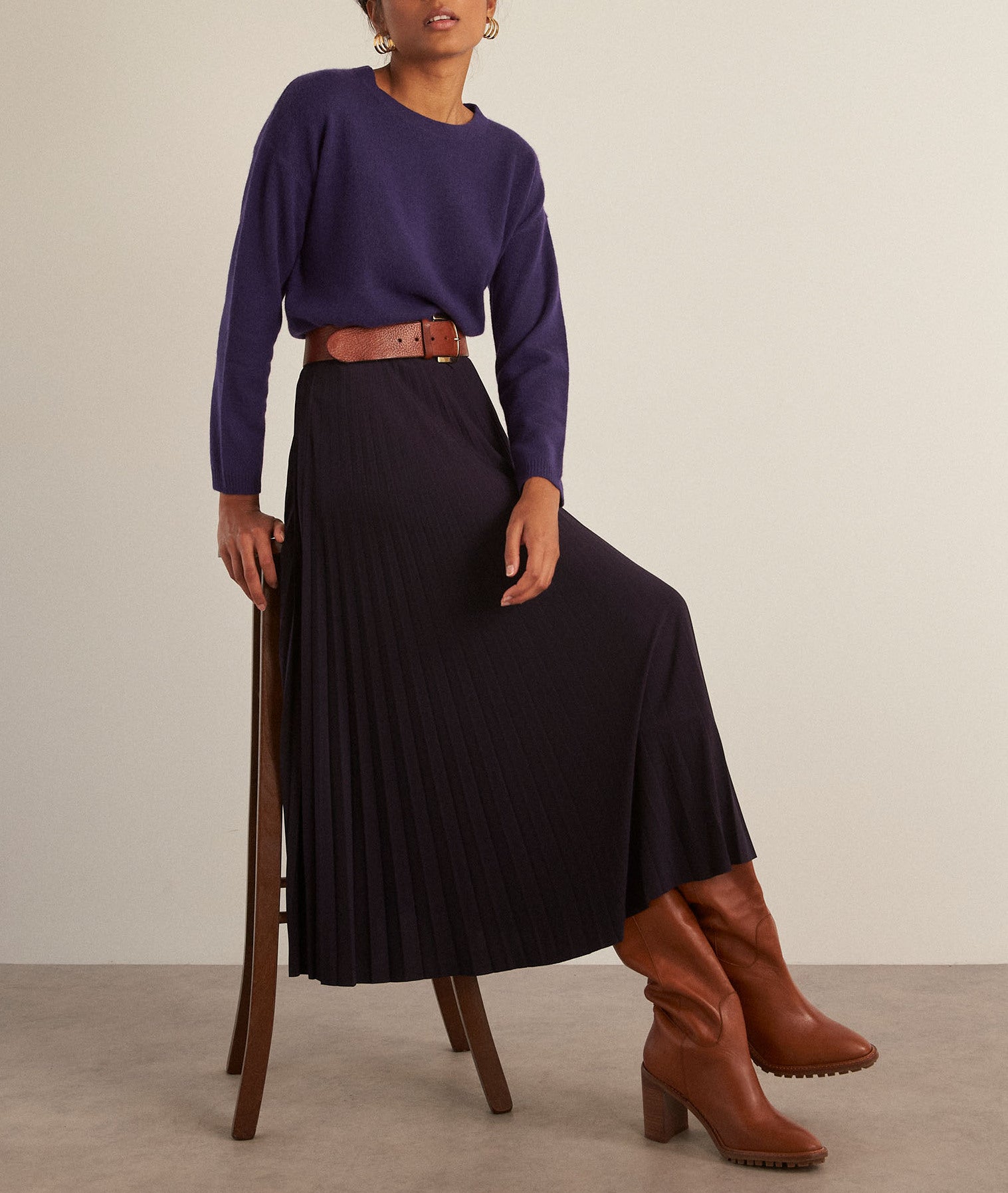 Jupe plissée violette Elara Faume - seconde main