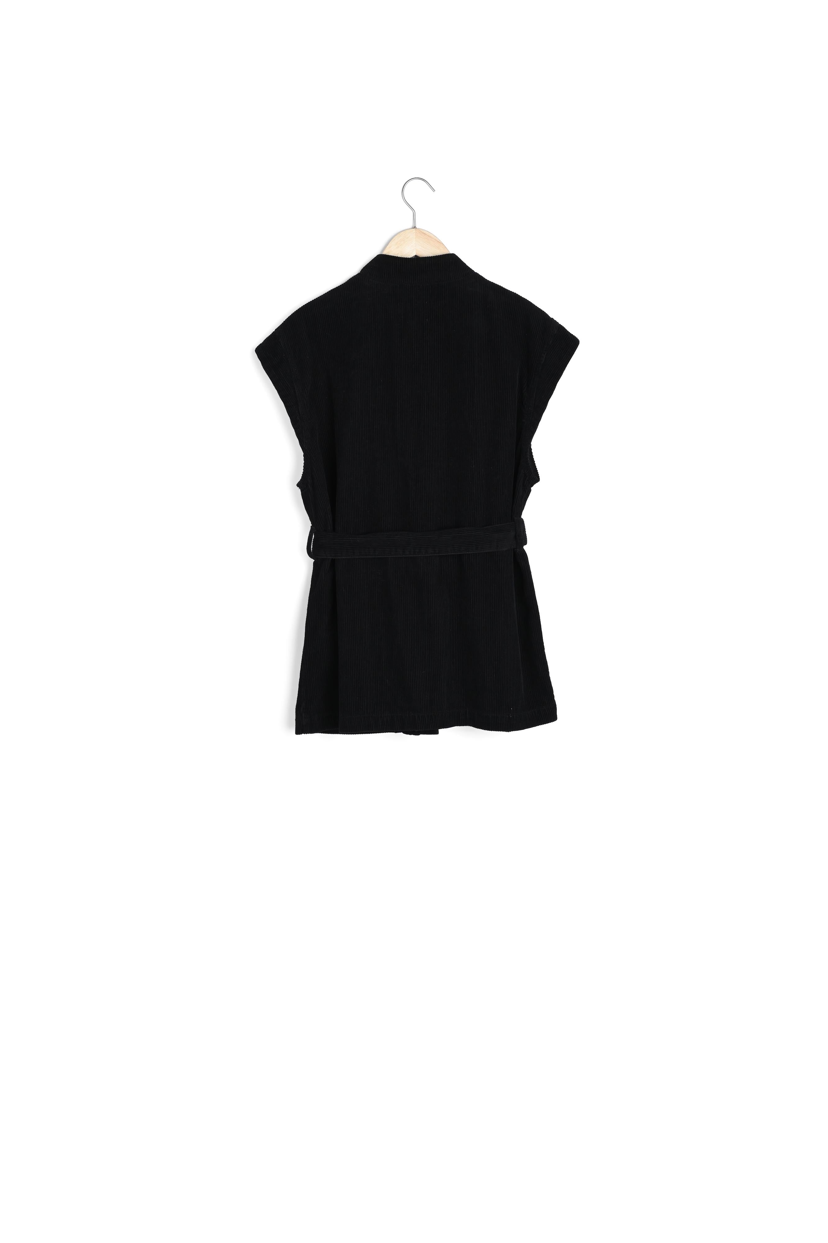 Veste sans manches en velours côtelé noire Anais Faume - seconde main