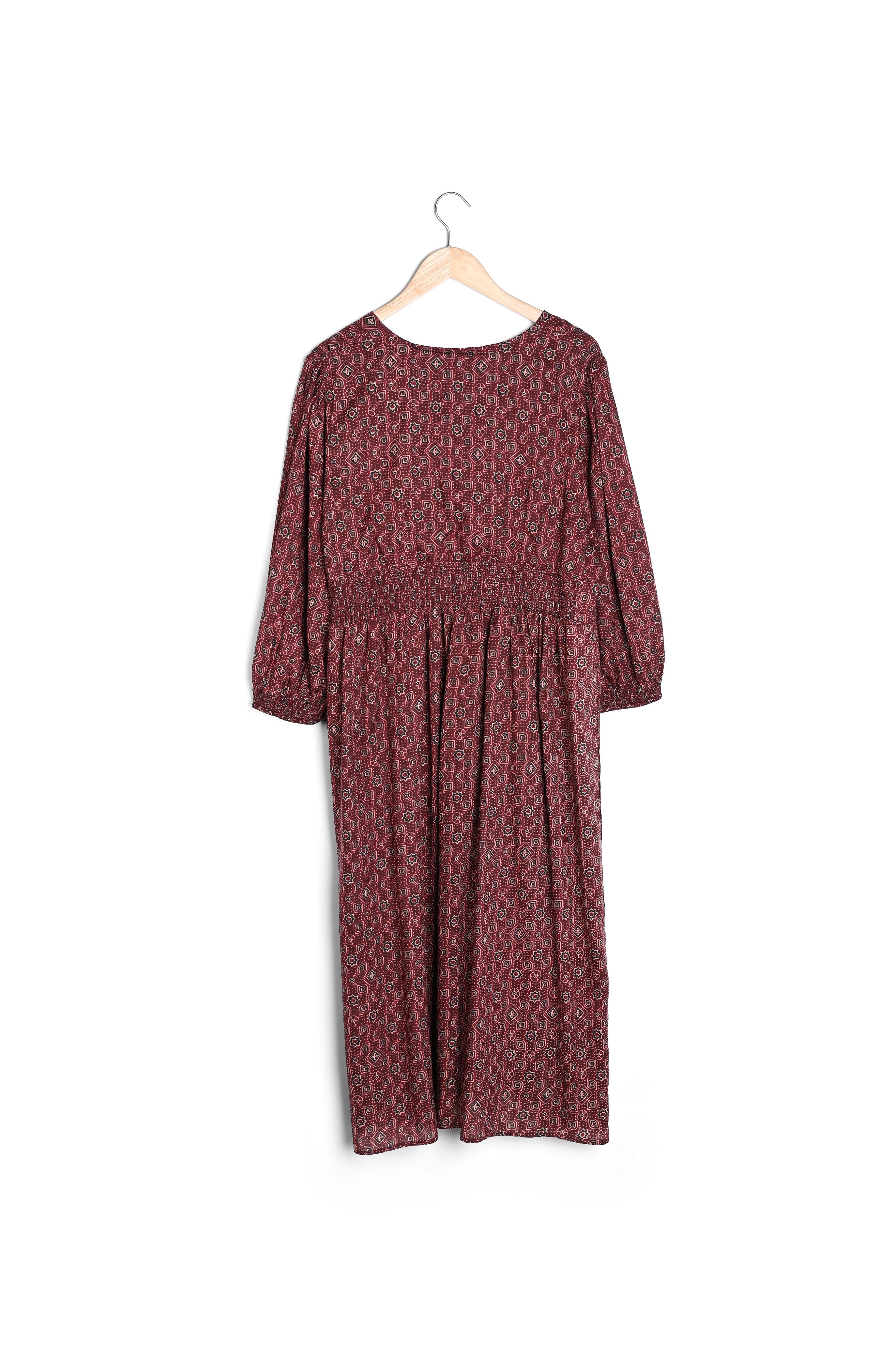 Robe longue imprimée bordeaux Nikita Faume - seconde main